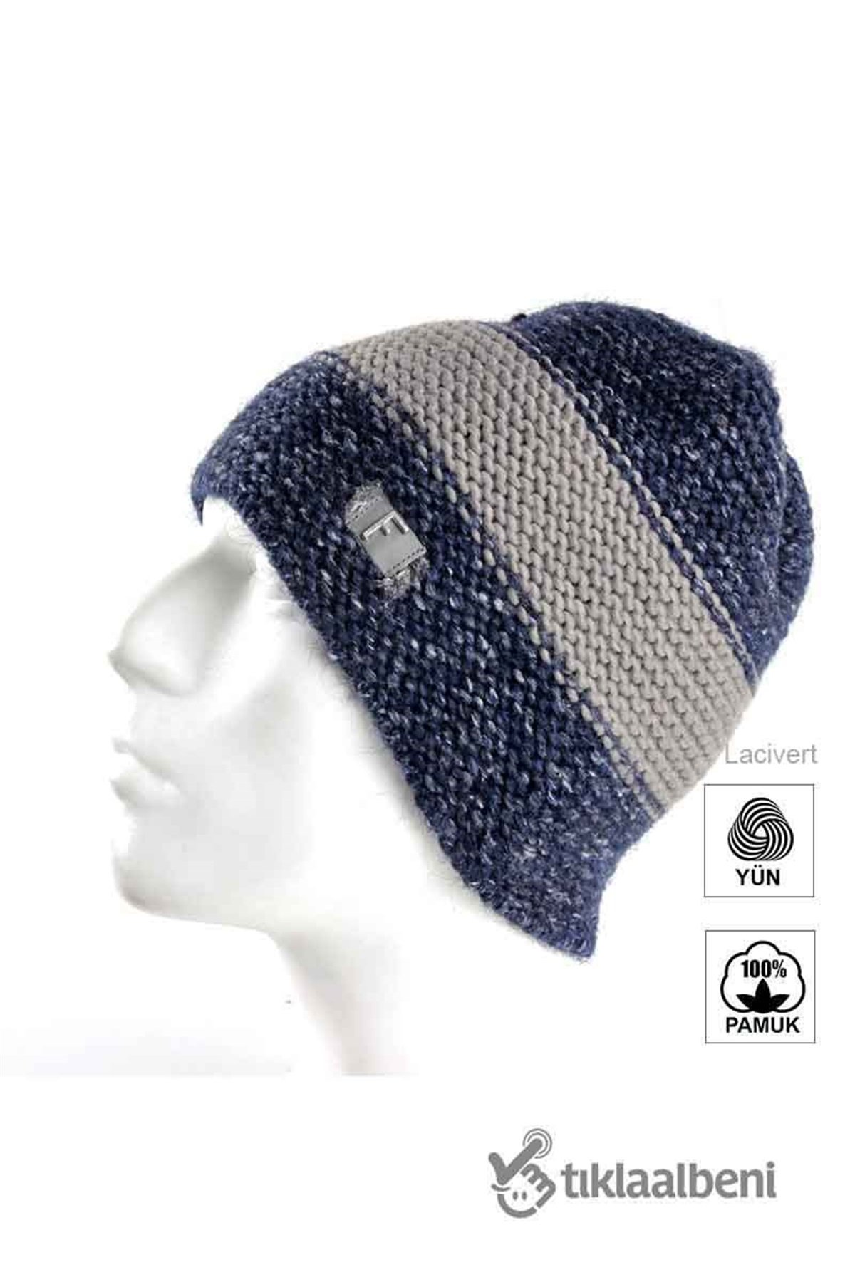 İçi Polar Örgü Bere Erkek Yün ve Pamuk Bere - FNM2464