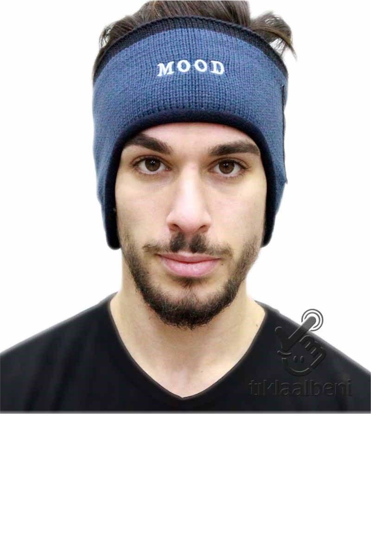 İçi Polarlı ve Kulaklı Bandana  - Mood 21111 Mavi