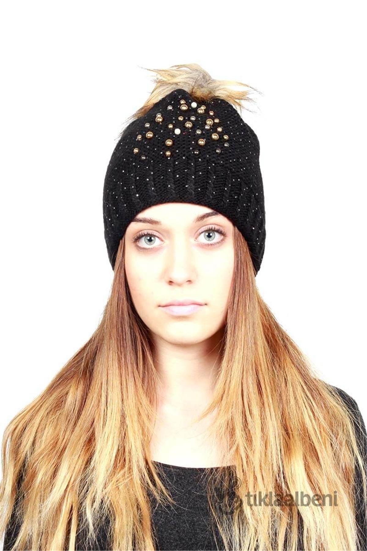 İncili Bayan Siyah Bere GM-2050