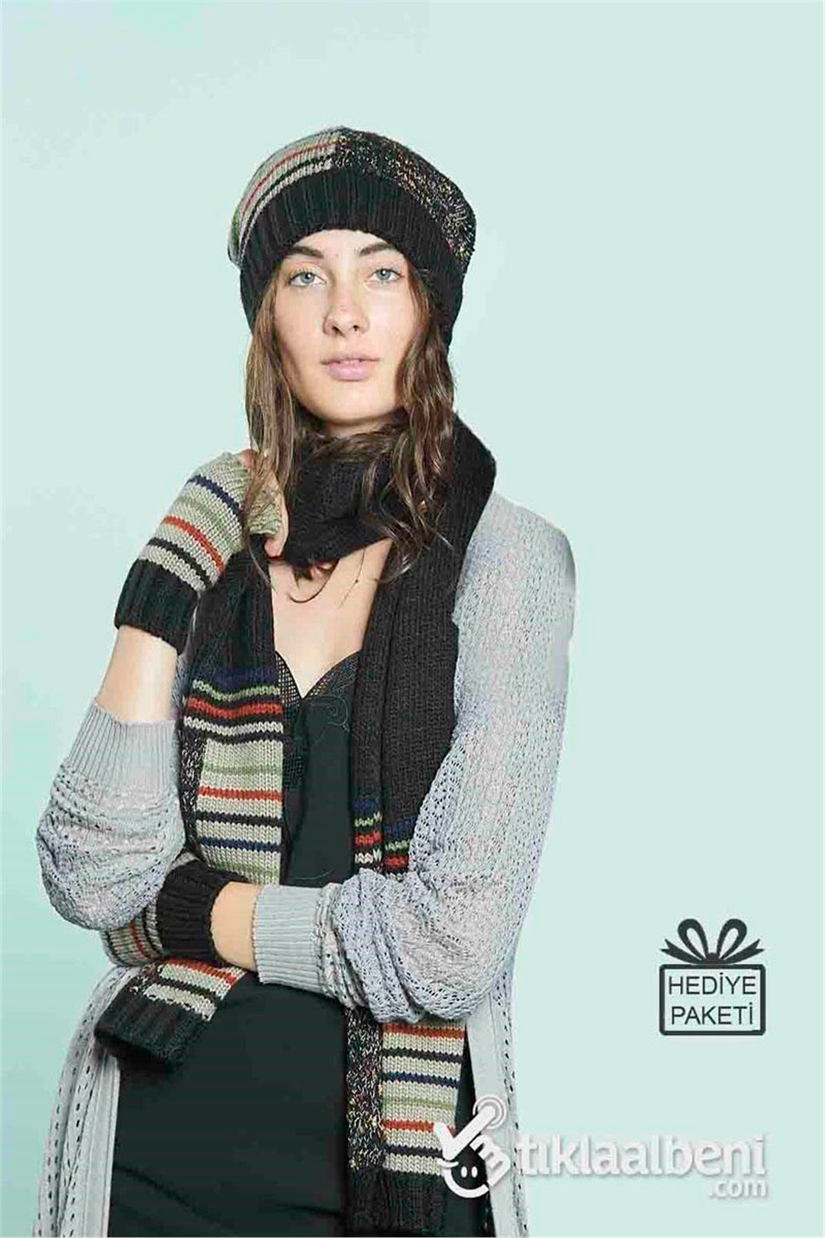 İsabelle 13062-5 Bayan Atkı Bere Eldiven Takımı