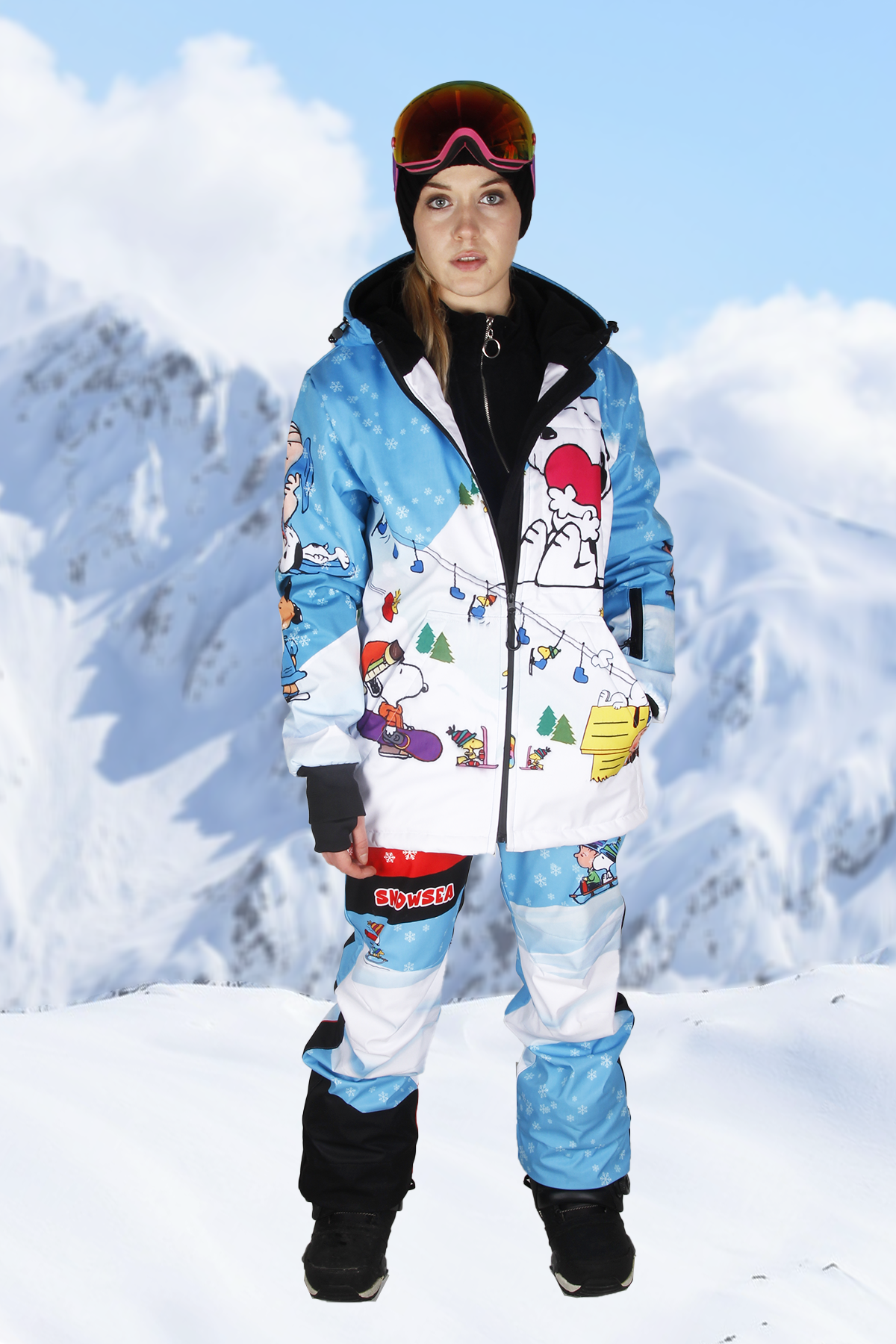 Karlar Üstünde Drops Snowboard Mont ve Pantolon Takımı / Snowsea SS9031