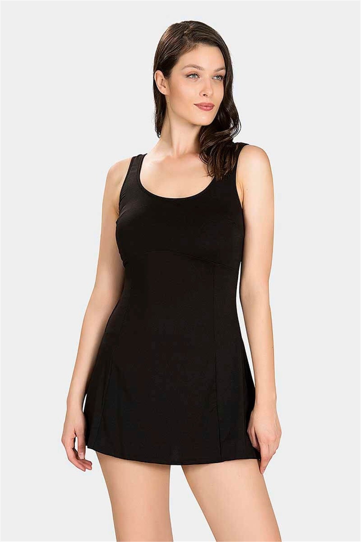 Kilo Gizleyen Tasarım Tıklaalbeni Siyah Etekli Mayo T2660 