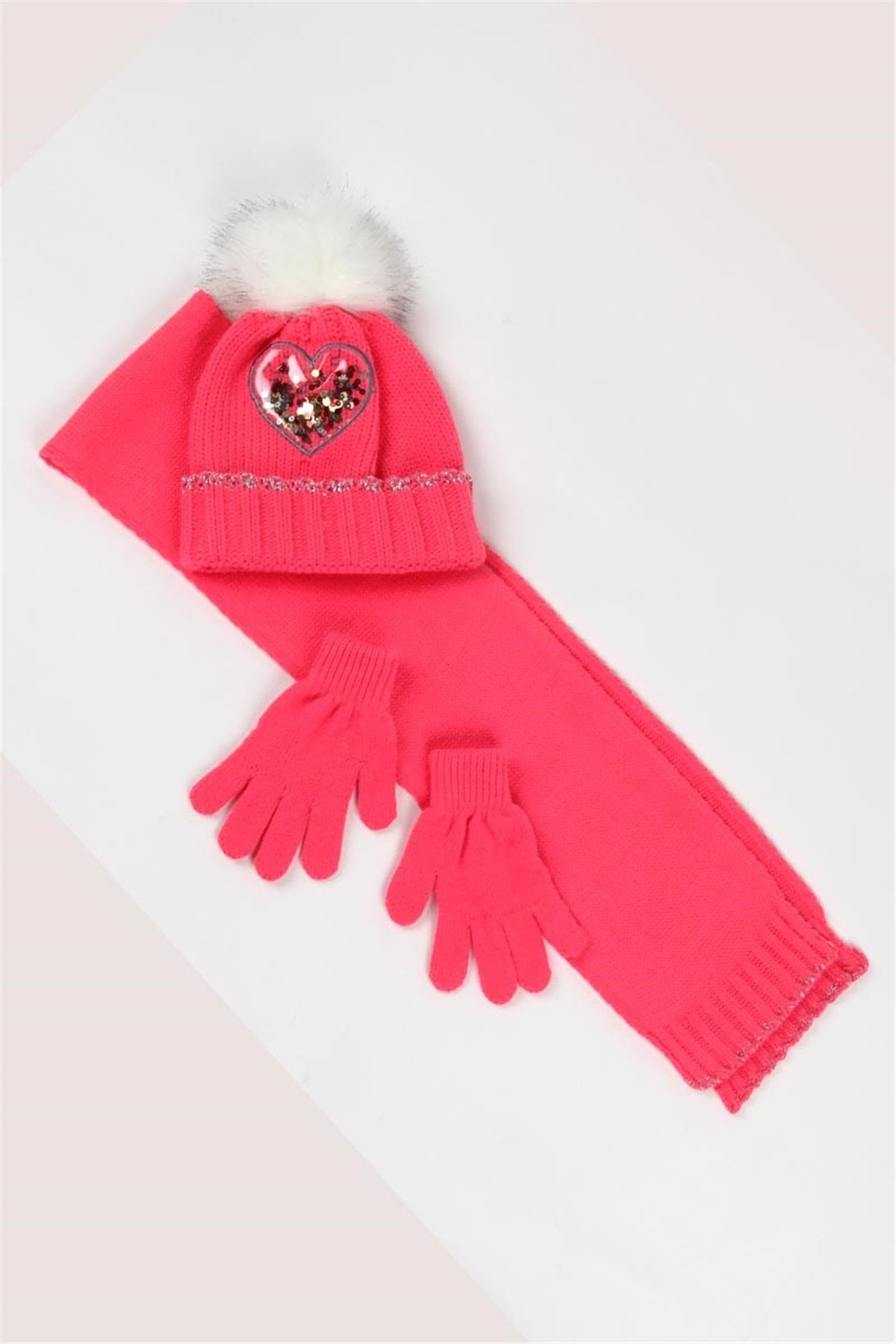 Kız Çocuk Atkı Bere Eldiven Takımı FK15117 