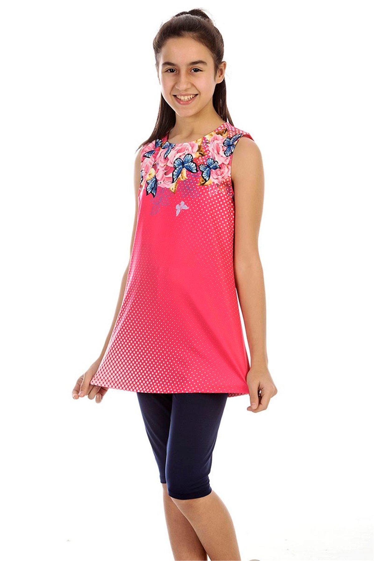 Kız Çocuk Sıfır Kol Taytlı Mayo A194- 6-14 Yaş