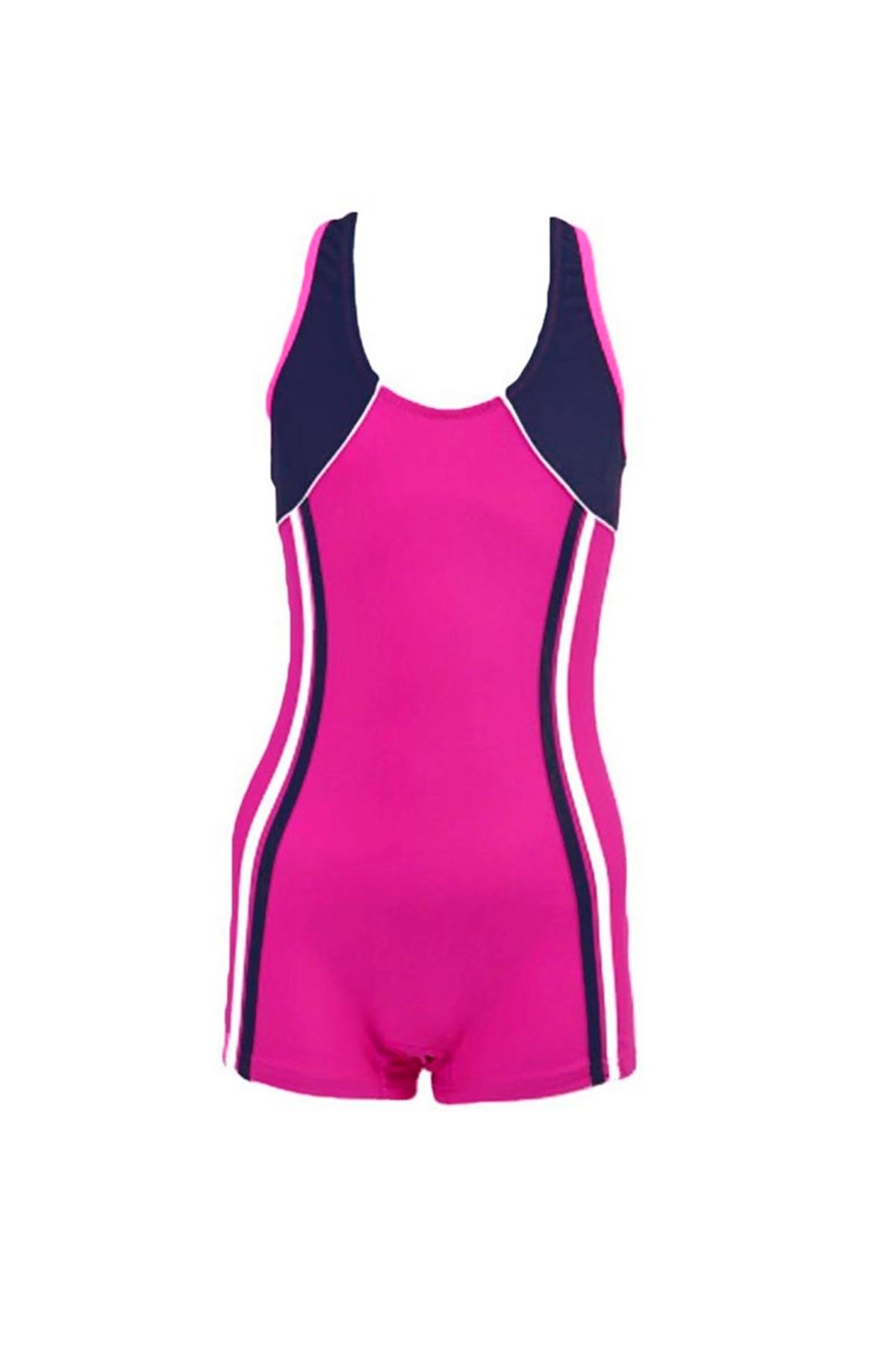 Kız Çocuk Şortlu Mayo, Yüzücü Mayosu 3010 Pembe