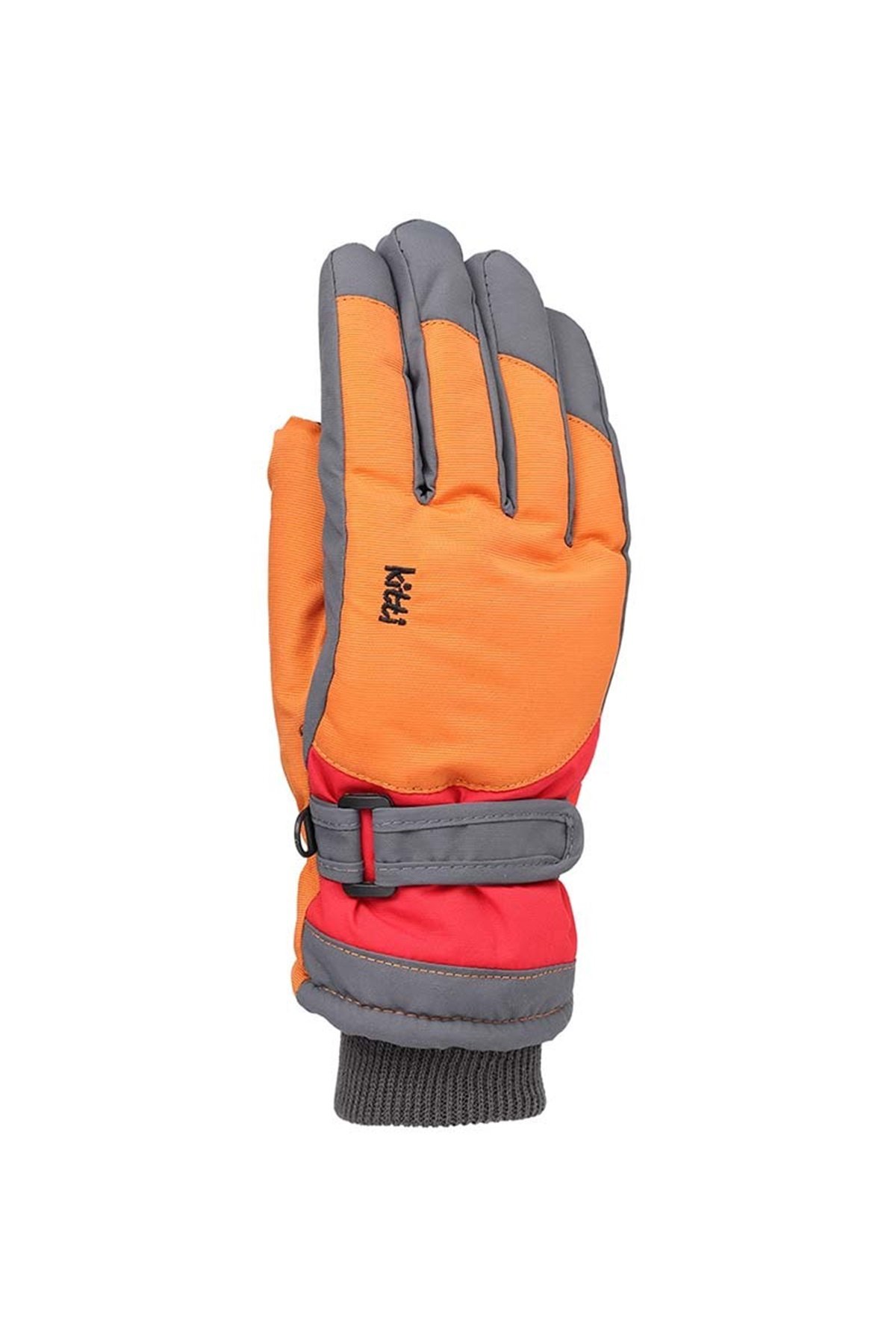 Kız Çocuk Turuncu Çıtçıtlı Kar Eldiveni 9-15 Yaş - KR422-5