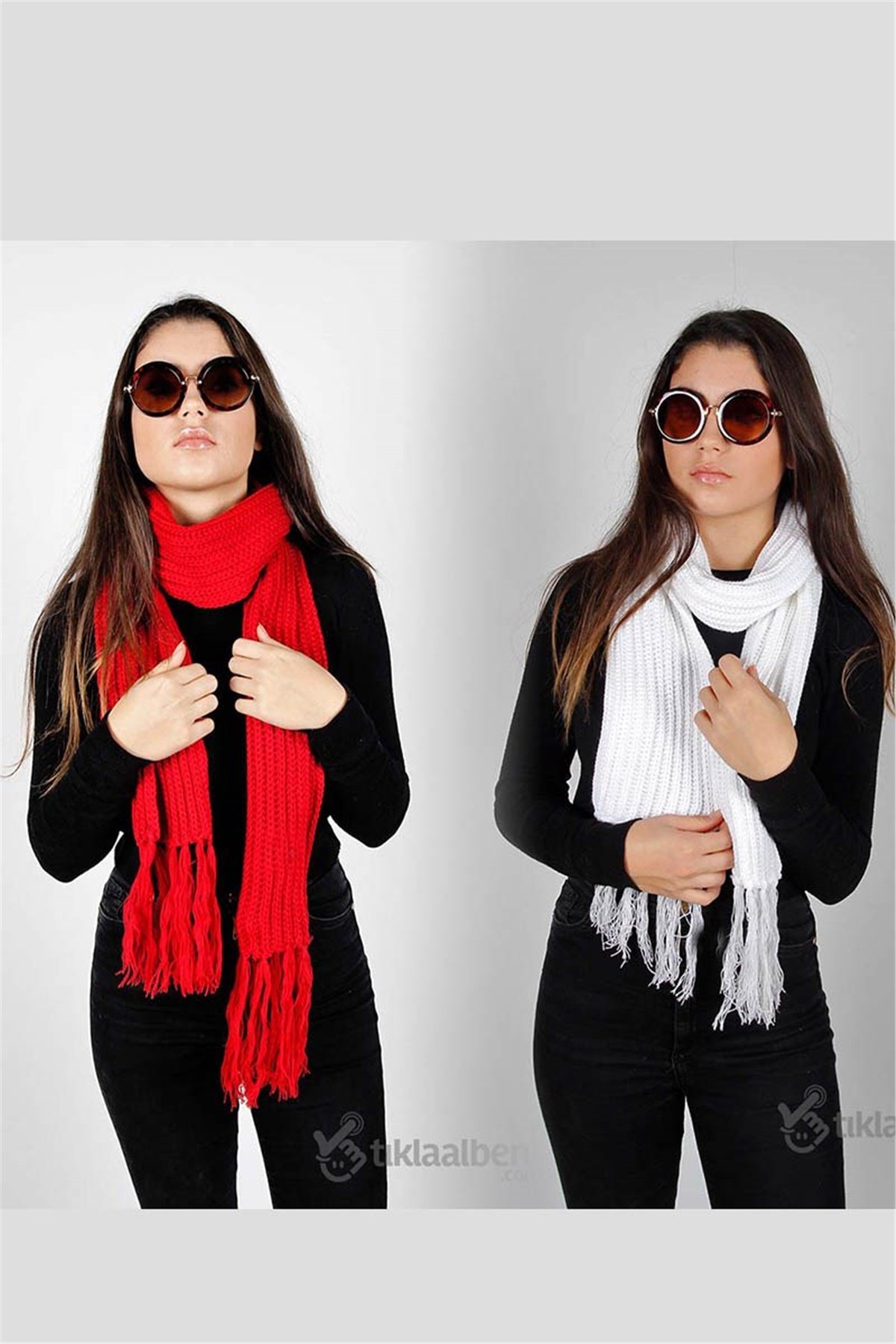 Klasik Bayan Atkı FRM-5066 Kırmızı