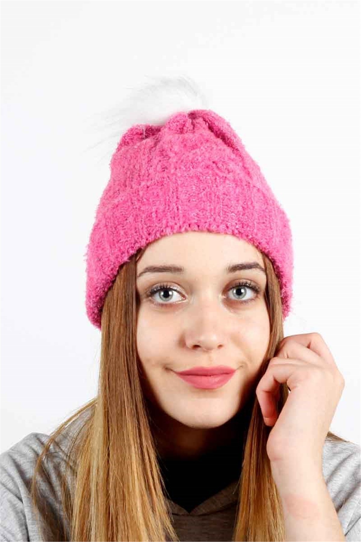 Kürklü Bere - FRM-40 Pembe