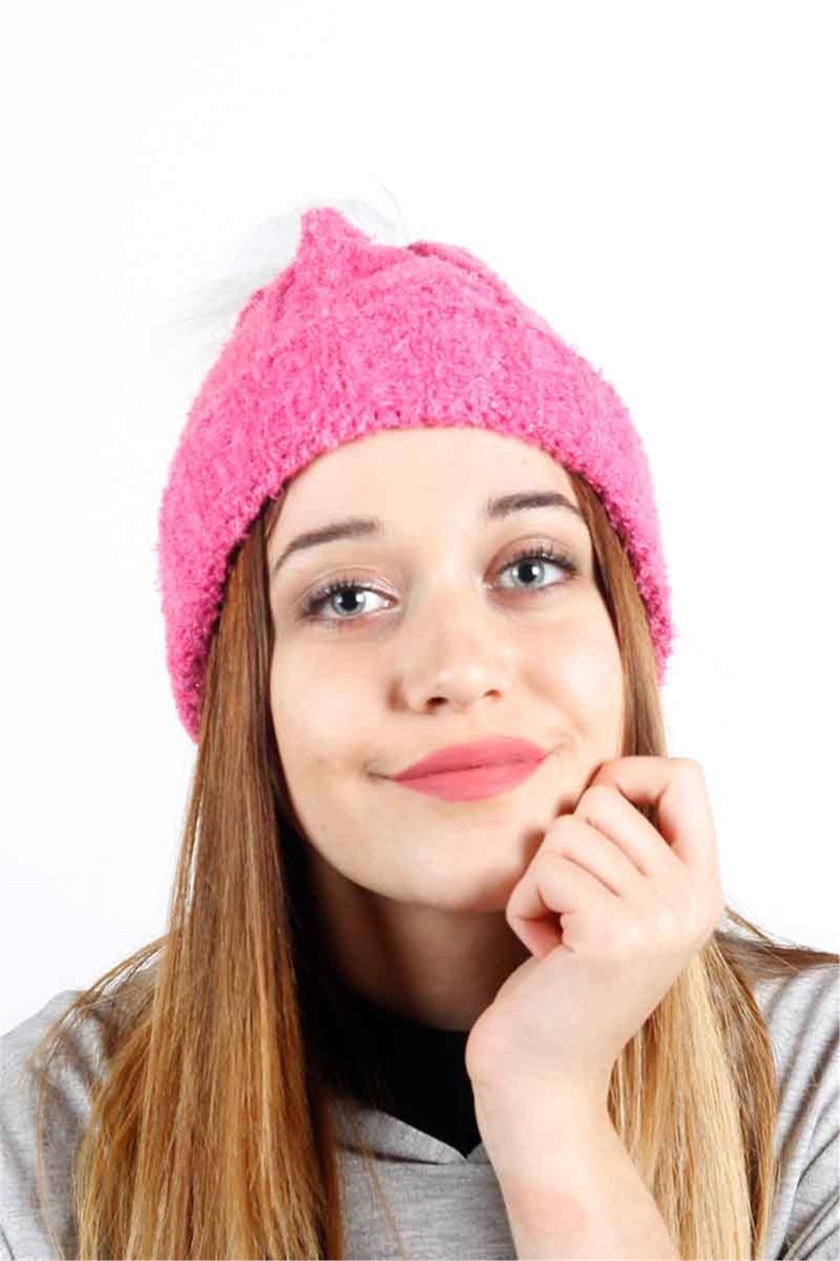 Kürklü Bere - FRM-40 Pembe
