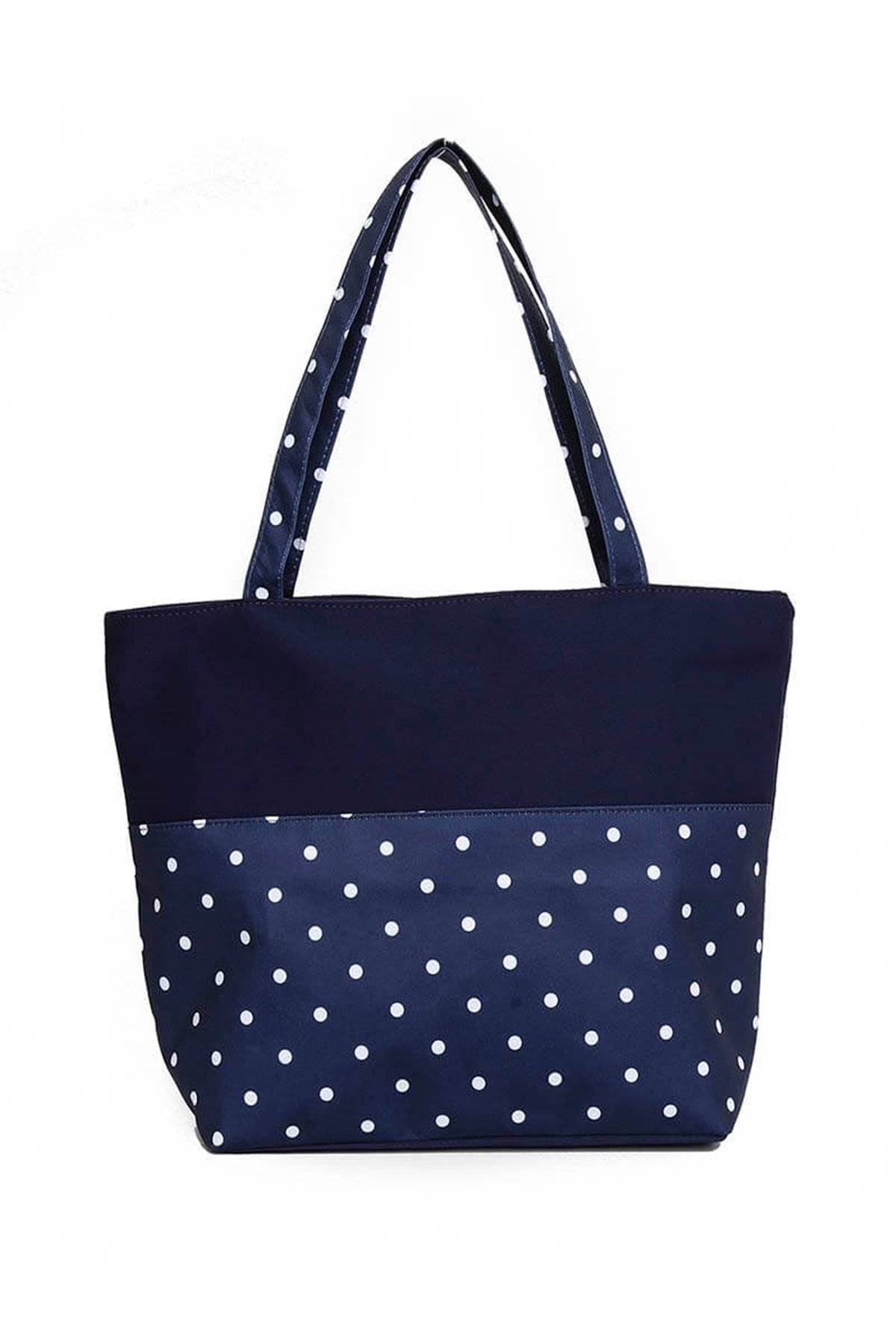 Lacivert Puantiyeli Plaj Çantası A9503-02