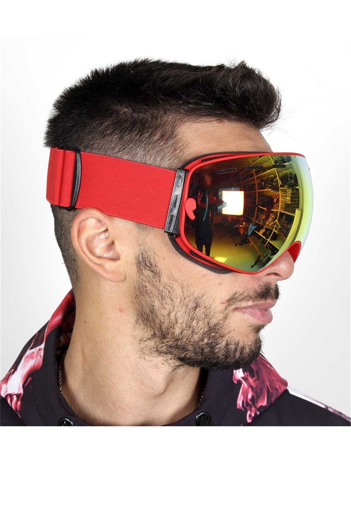 Mandallı Snowboard ve Kayak Gözlüğü Kırmızı SSG110