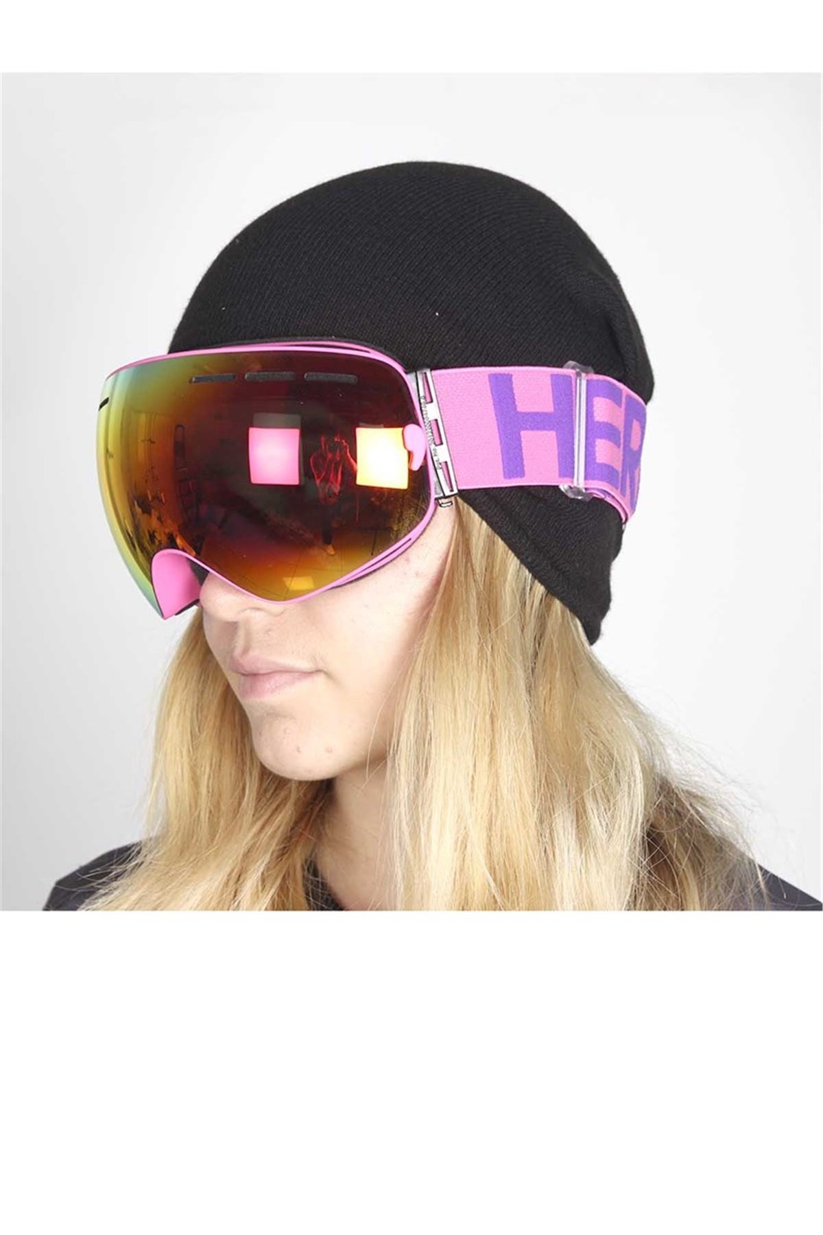 Mandallı Snowboard ve Kayak Gözlüğü Pembe SSG116