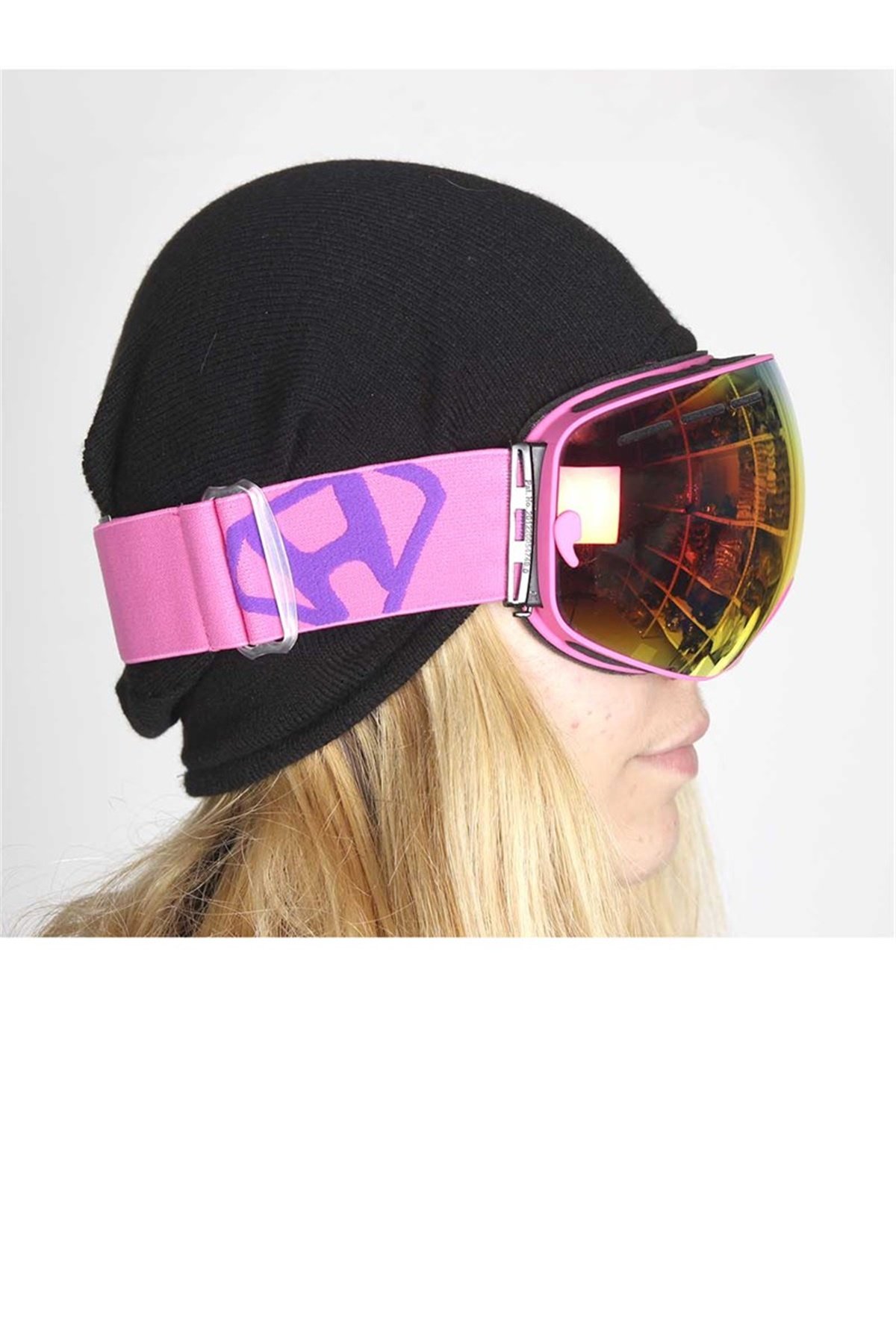 Mandallı Snowboard ve Kayak Gözlüğü Pembe SSG116
