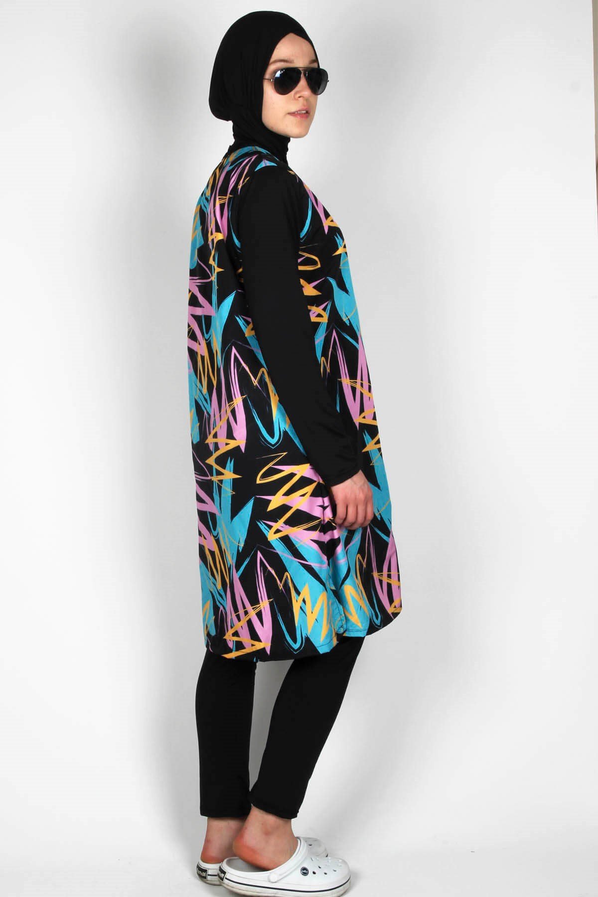 Picasso Serisi Yapışmayan Haşema, Paraşüt Kumaş Tam Kapalı Mayo / Sealife SL1006