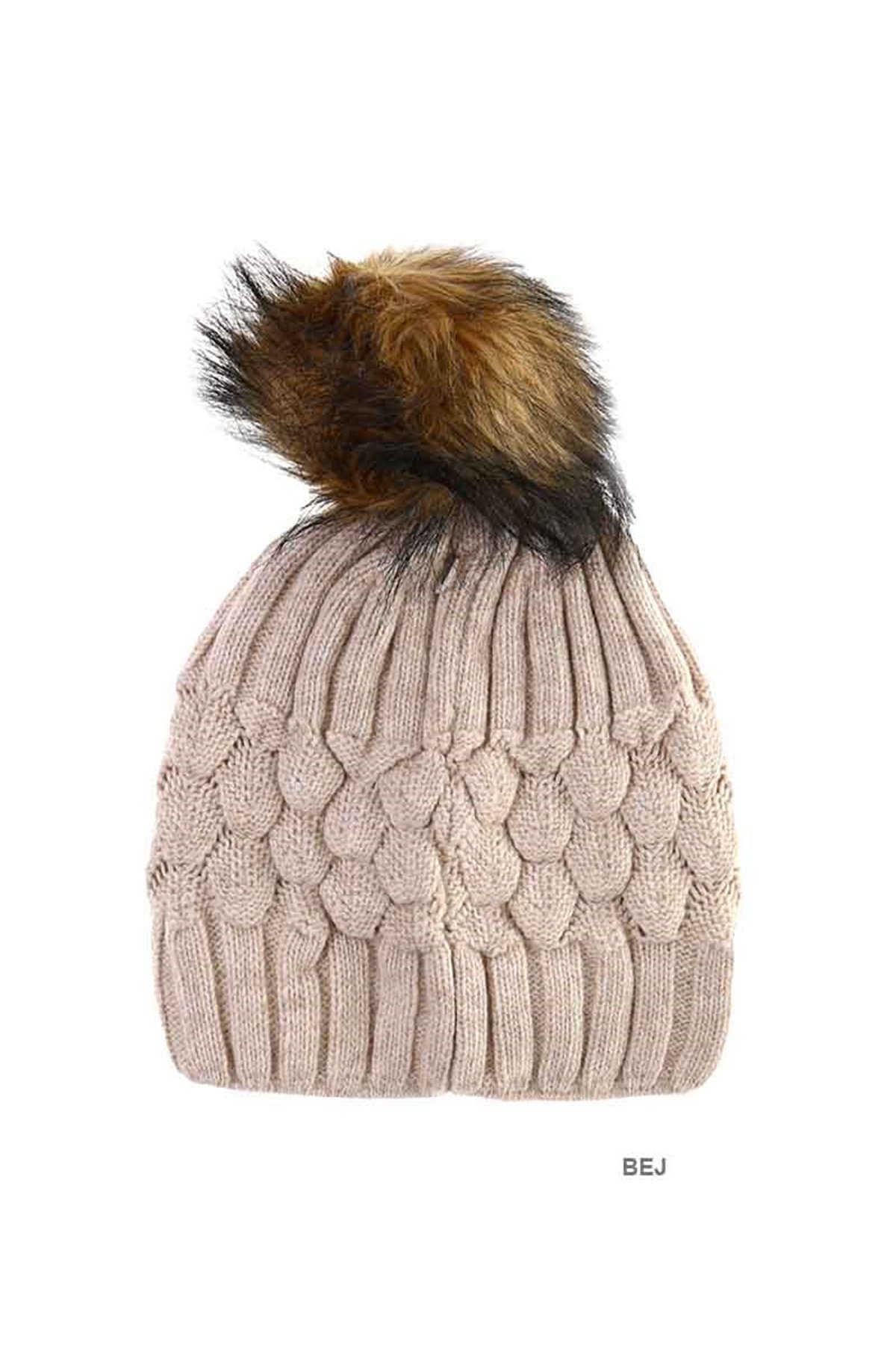 Ponponlu Kısa ve Kalın Kadın Yün Bere FKB12349