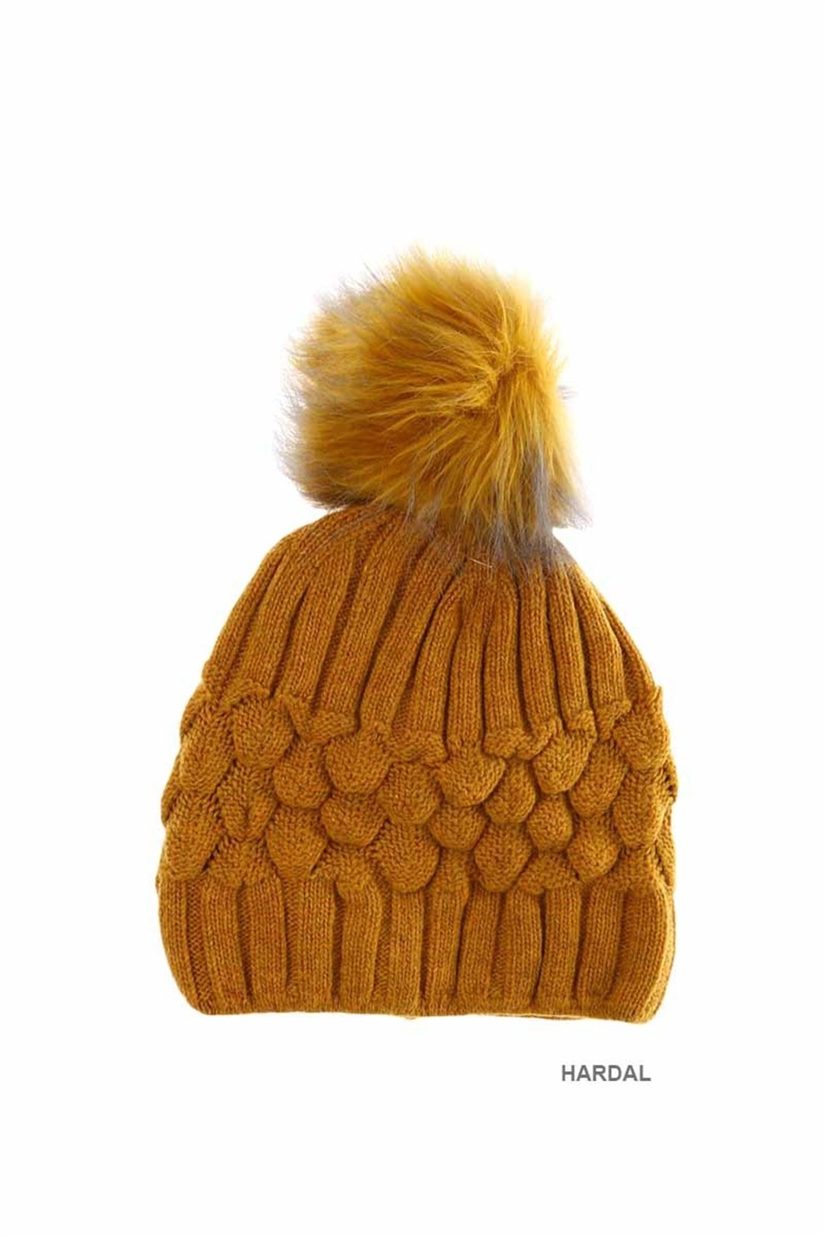 Ponponlu Kısa ve Kalın Kadın Yün Bere FKB12349