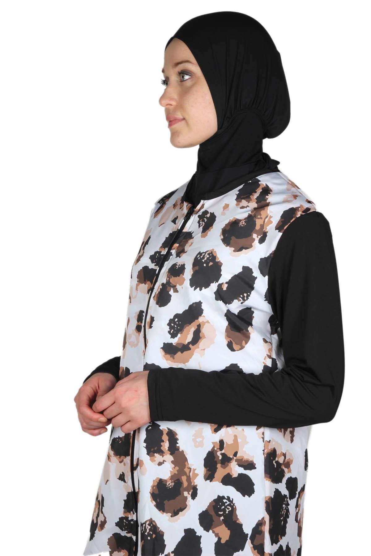 Sealife SL1014 Wild Serisi Tesettür Mayo, Yapışmayan Paraşüt Kumaş Tam Kapalı Mayo