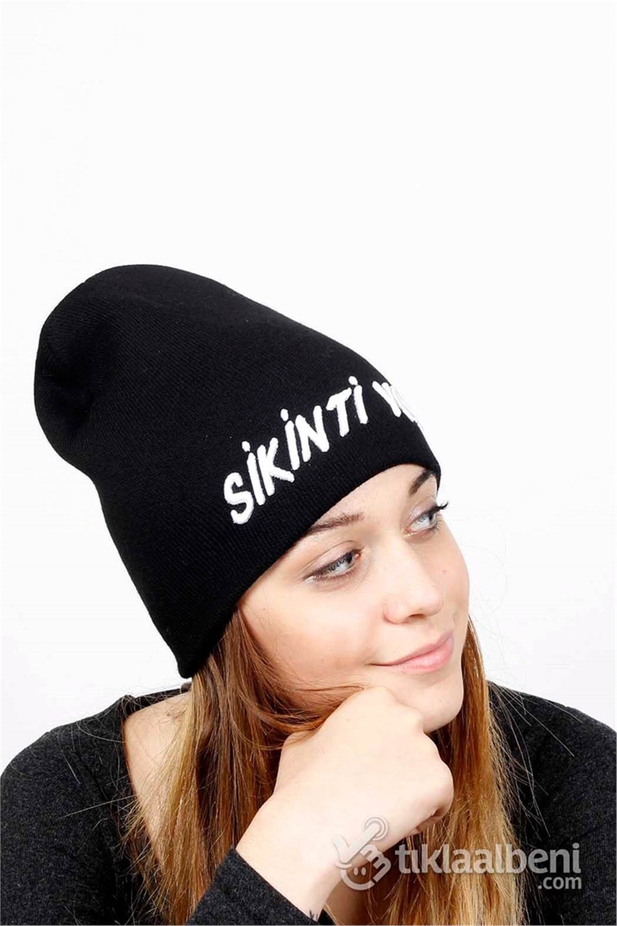 Sikinti yok Yazılı Bere Bayan YB-505-2