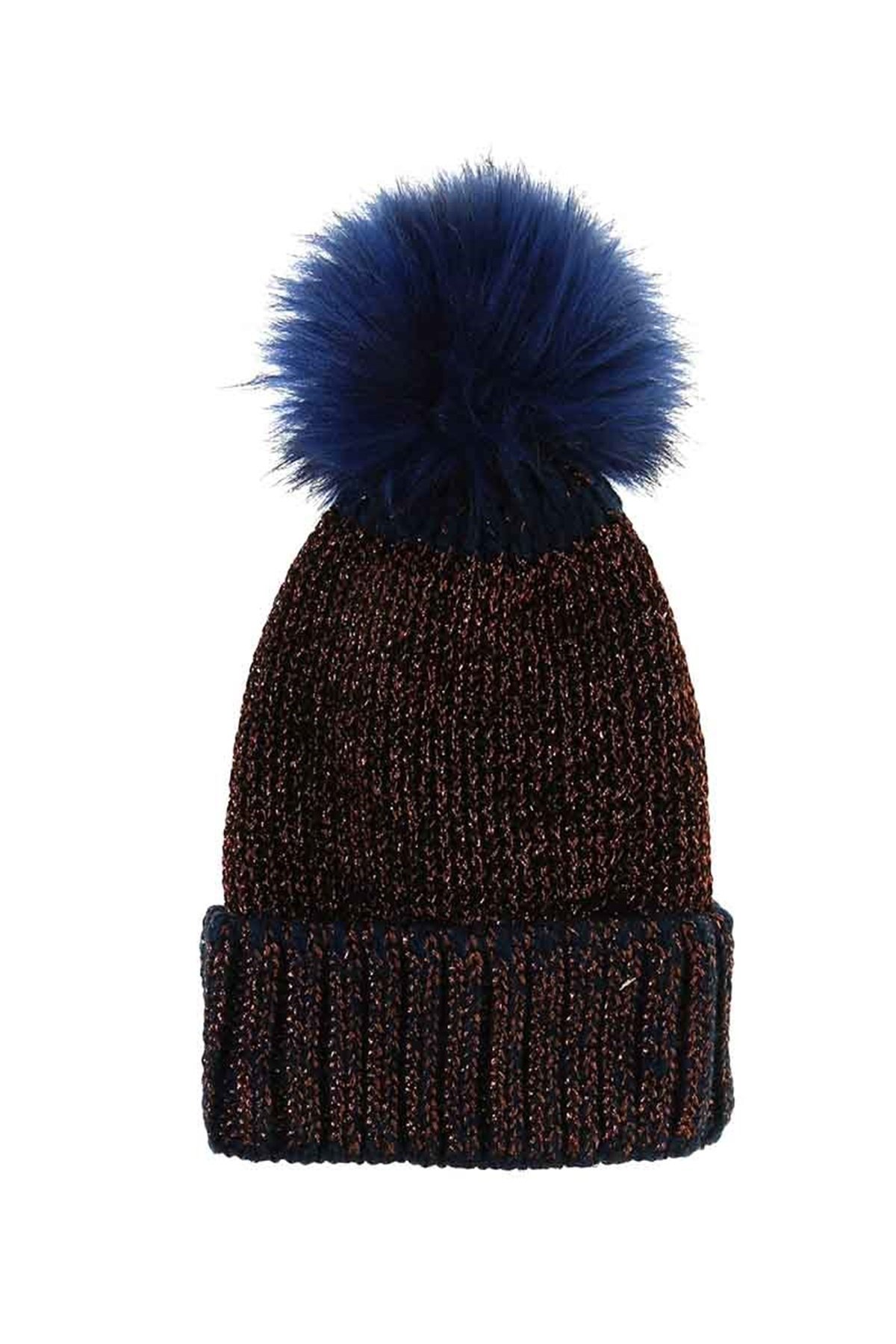 Simli, İp File Örgü Kadın Bere KFB12505 Lacivert