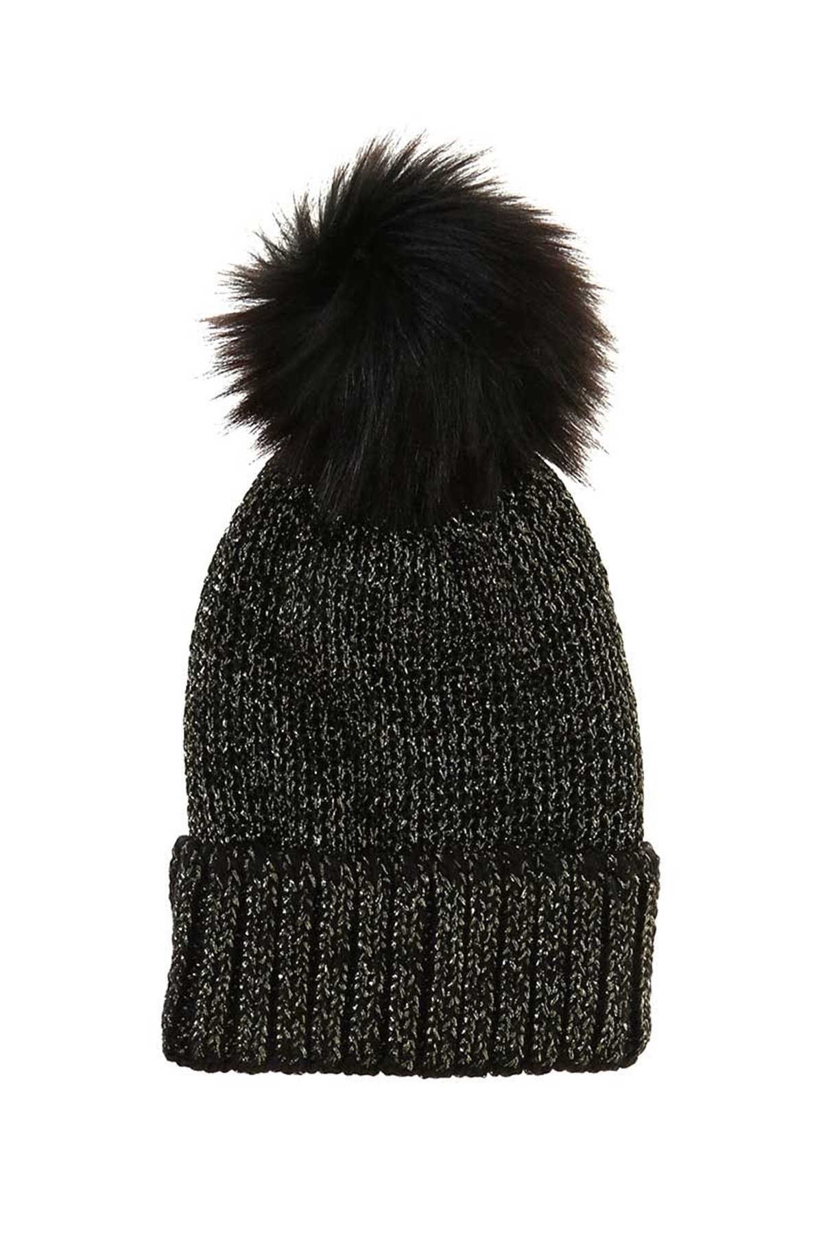 Simli, İp File Örgü Kadın Bere KFB12505 Siyah