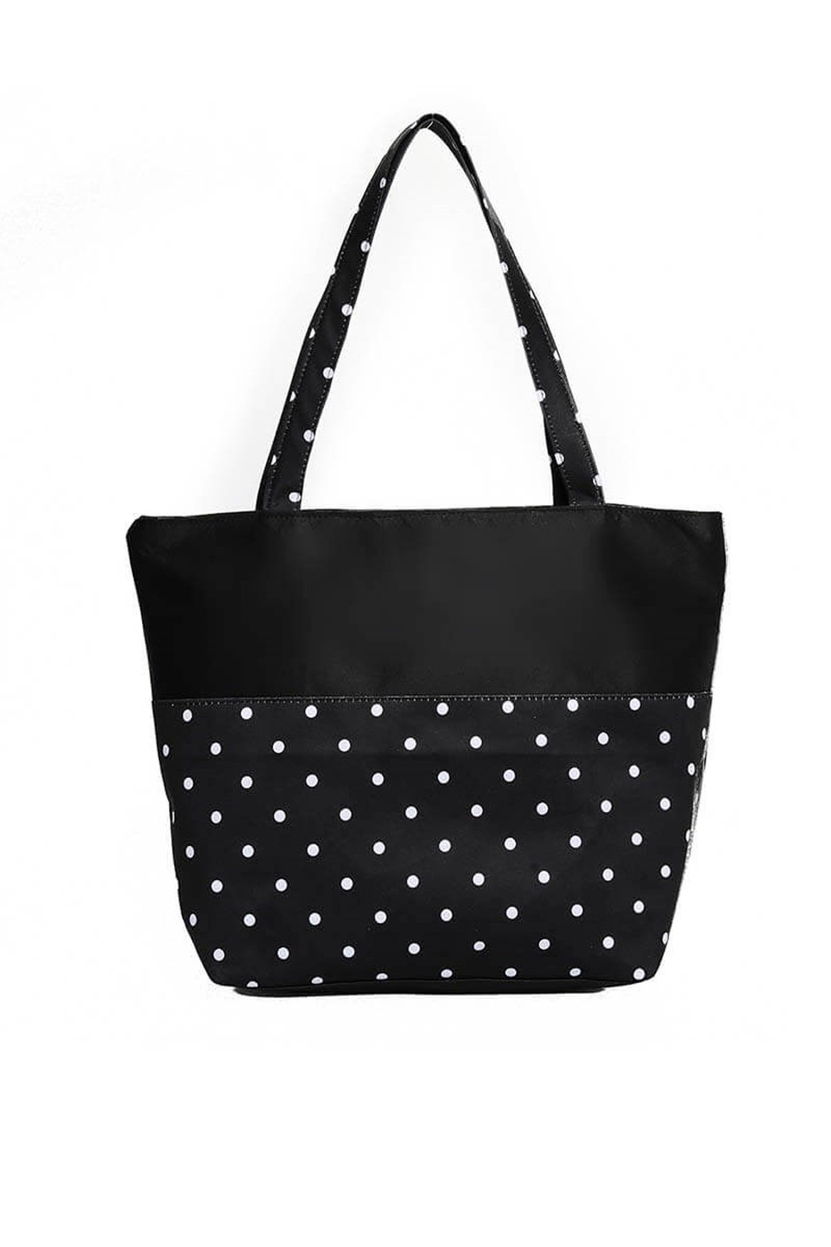 Siyah Puantiyeli Plaj Çantası A9503-01 