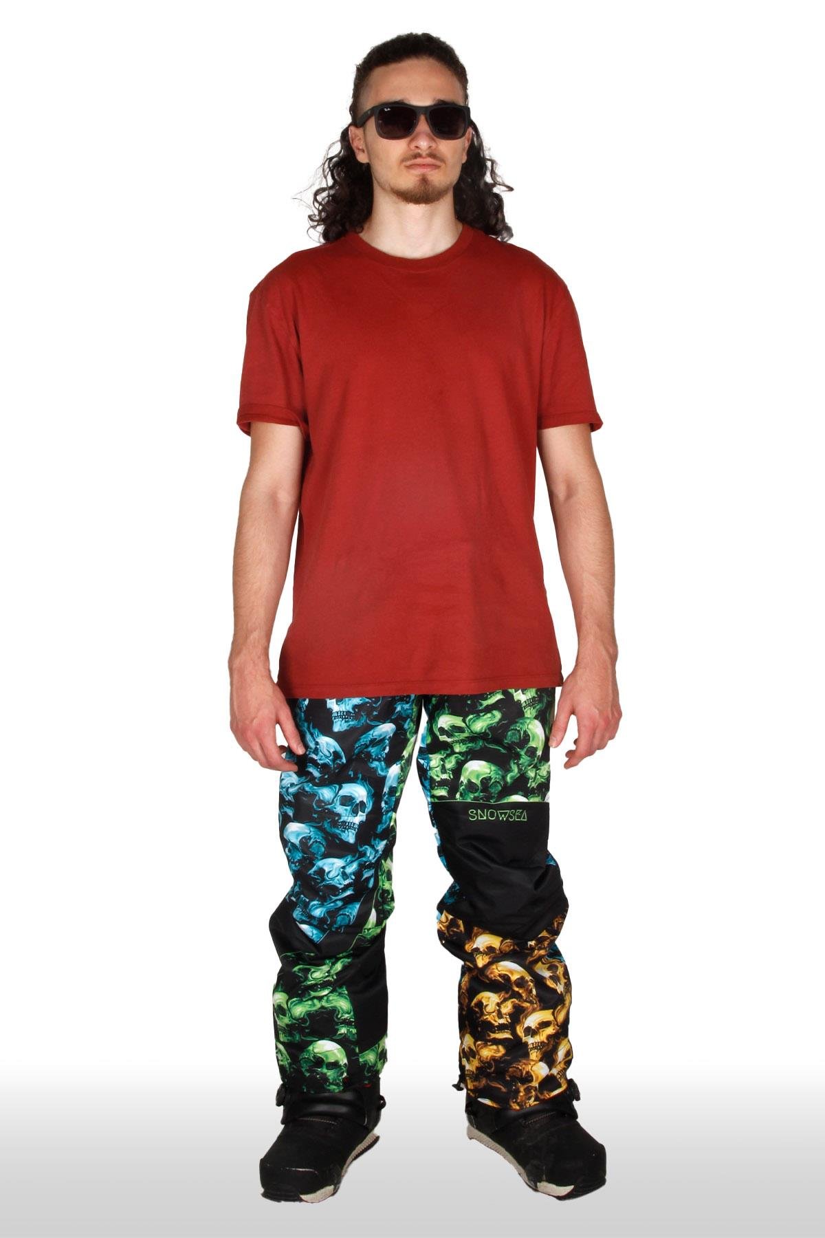 Skull X Snowboard Takımı, Renkli Kayak ve Kar Mont ve Pantolon Takımı