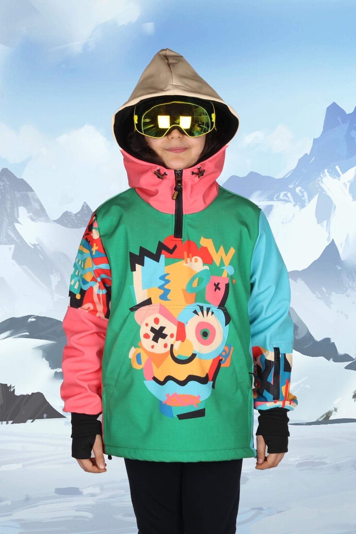 Snowsea Crazy Bart Unisex Çocuk Kayak ve Snowboard, Kar Montu
