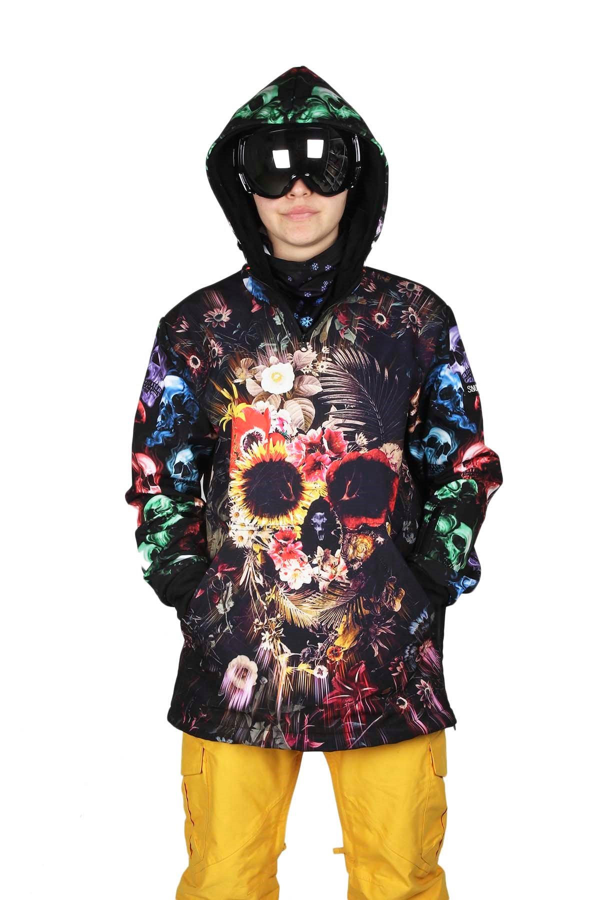 Snowsea Dark Skull Yaka Fermuarlı Snowboard & Kayak Montu SS7726