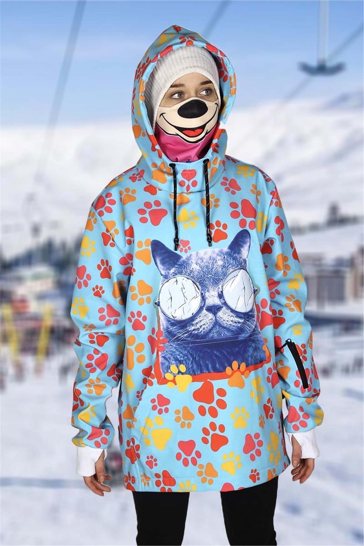 Snowsea Kedi Patili Kayak Montu, Bayan Snowboard Montu SS20