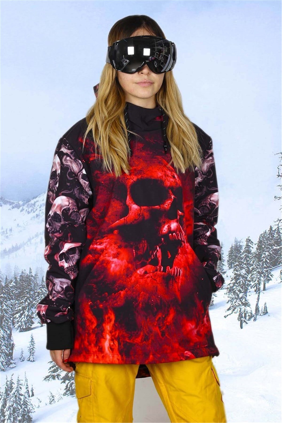 Snowsea Marka Red Skull Bayan Snowboard ve Kayak Montu SS5588