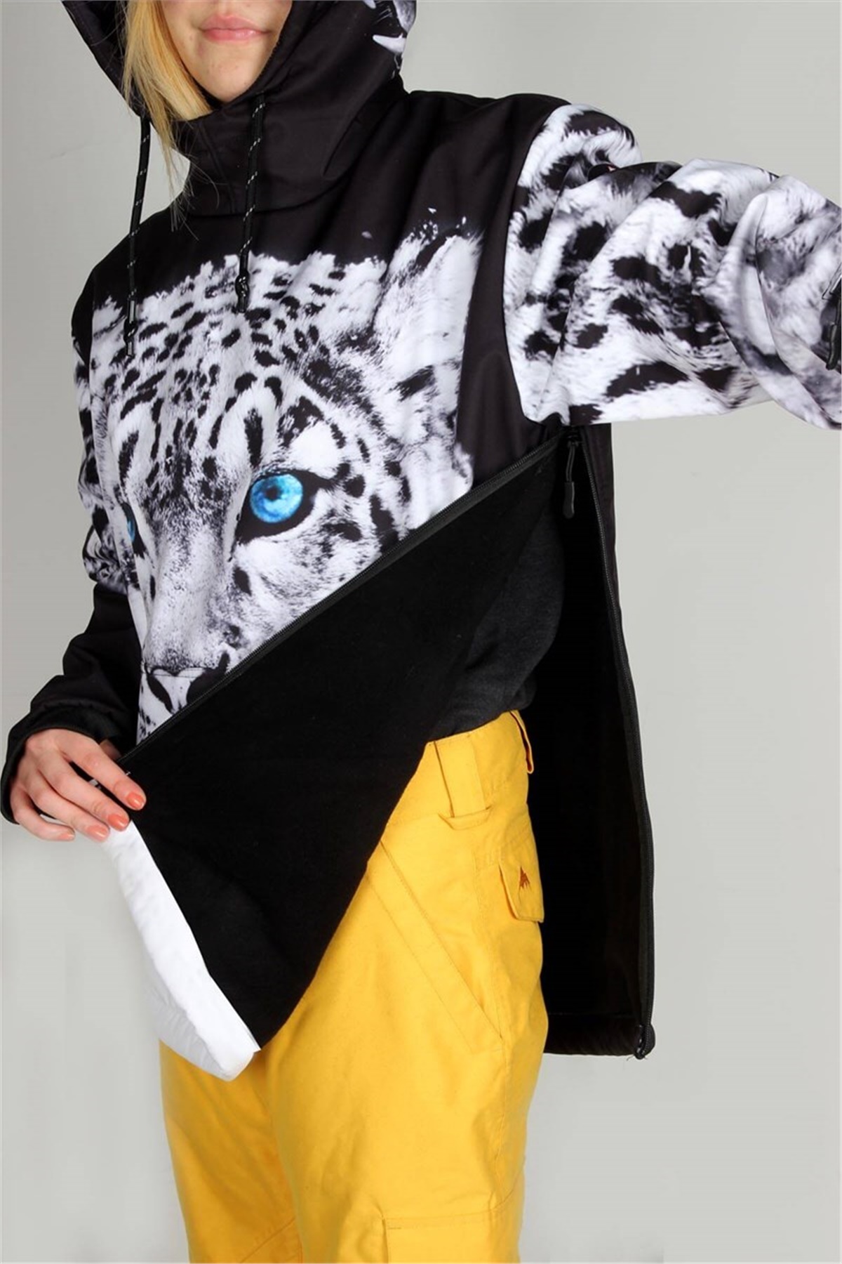 Snowsea Marka White Tiger Özel Tasarım Kadın Outdoor Shoftshell Mont