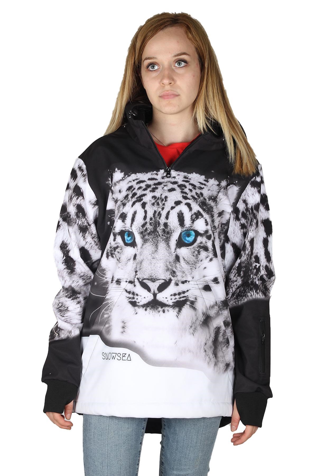 Snowsea Marka White Tiger Özel Tasarım Kadın Snowboard & Kayak Montu