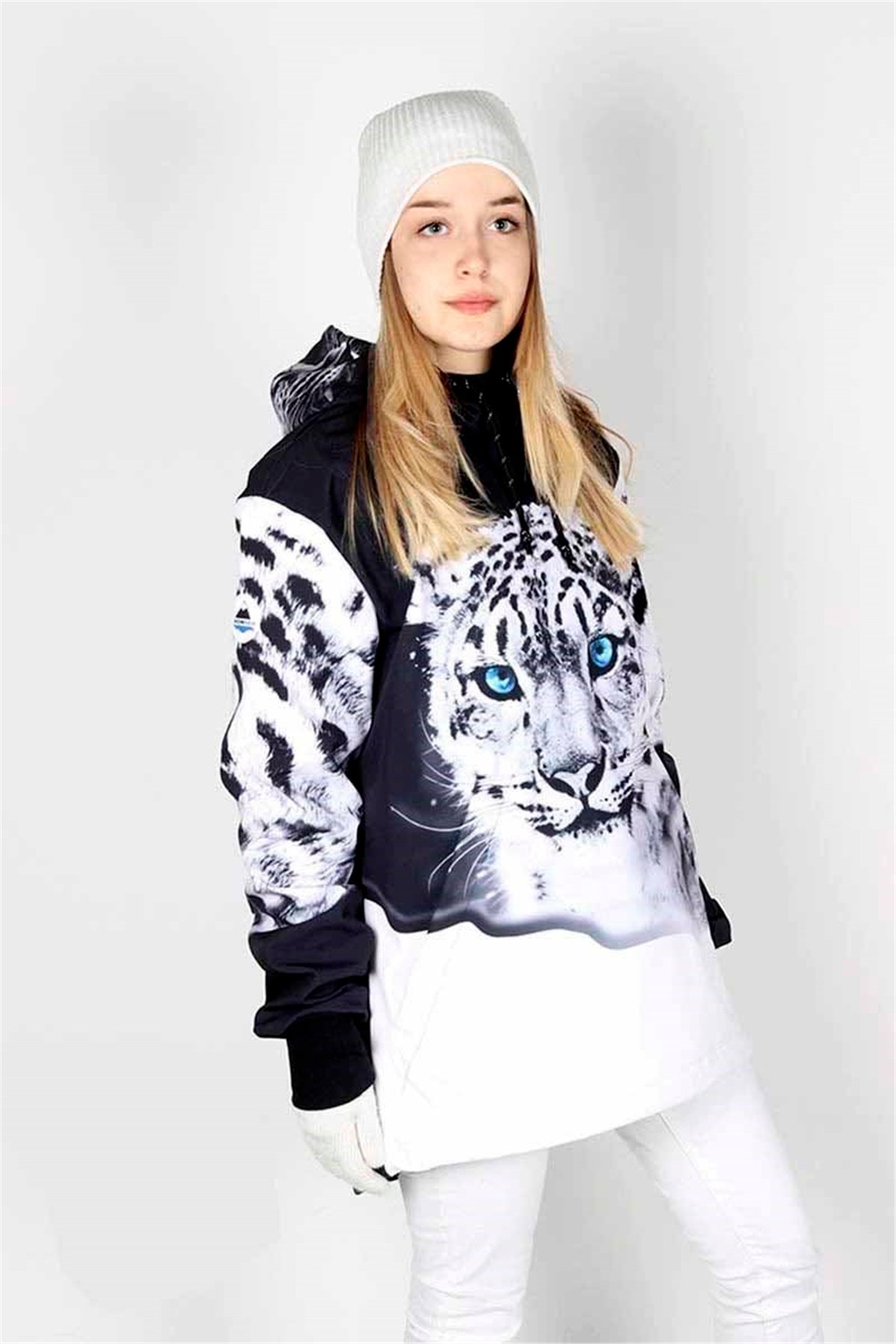 Snowsea Marka White Tiger Özel Tasarım Kadın Outdoor Shoftshell Mont