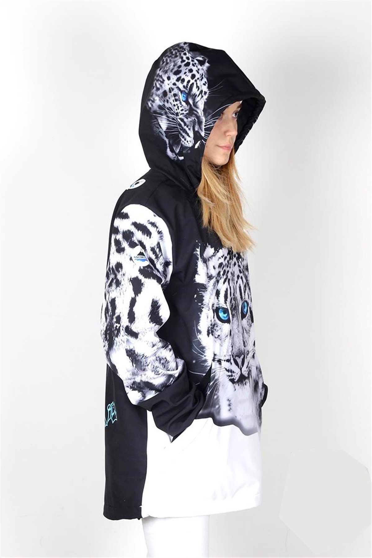Snowsea Marka White Tiger Özel Tasarım Kadın Outdoor Shoftshell Mont