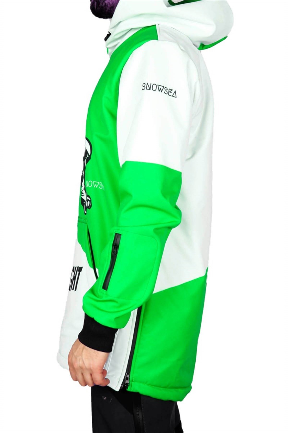 Snowsea SS19-5 Freestyler Yeşil Erkek Kar Montu, Snowboard Montu 