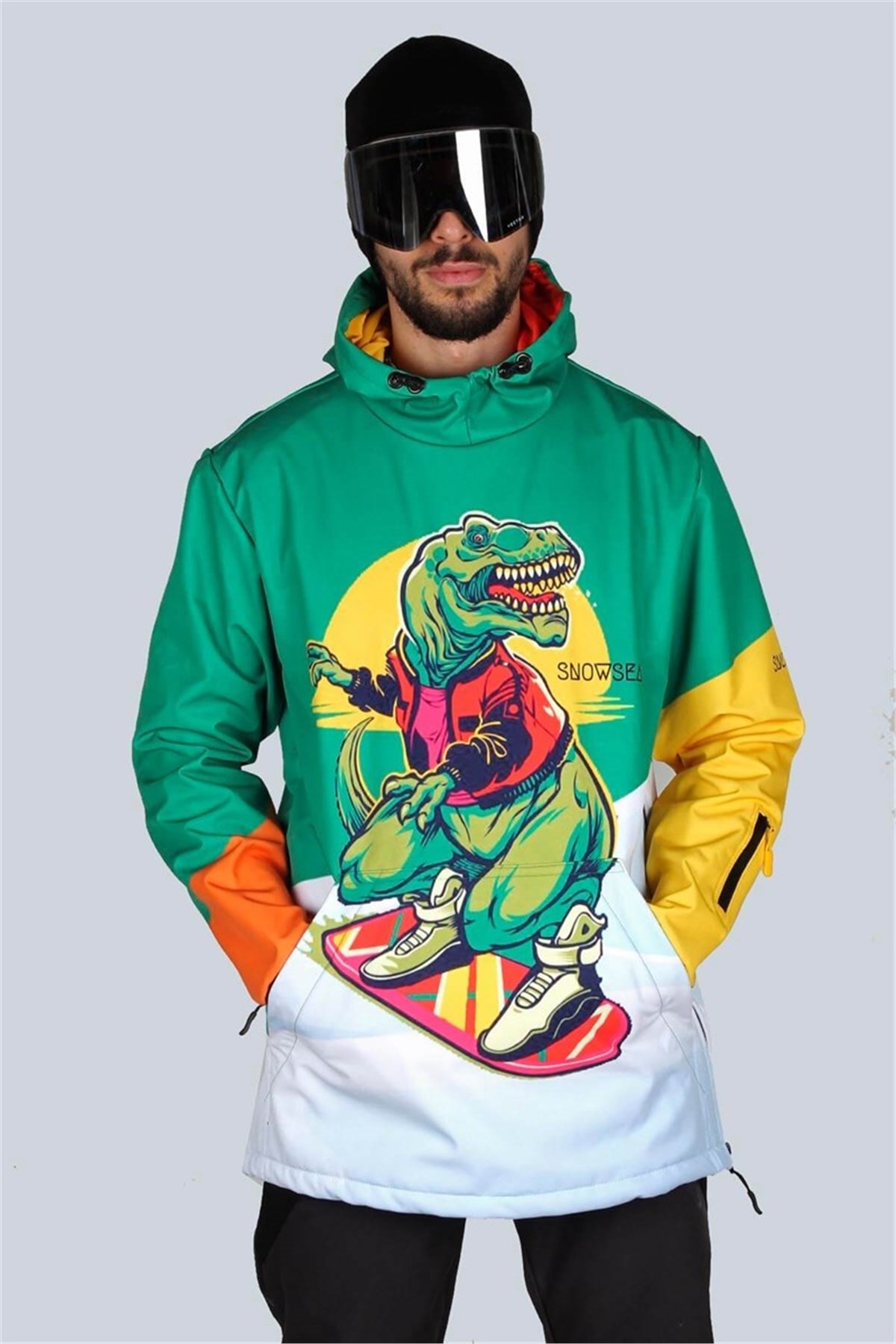 Snowsea SS5606 Çılgın Dinozor Unisex Snowboard ve Kayak Montu