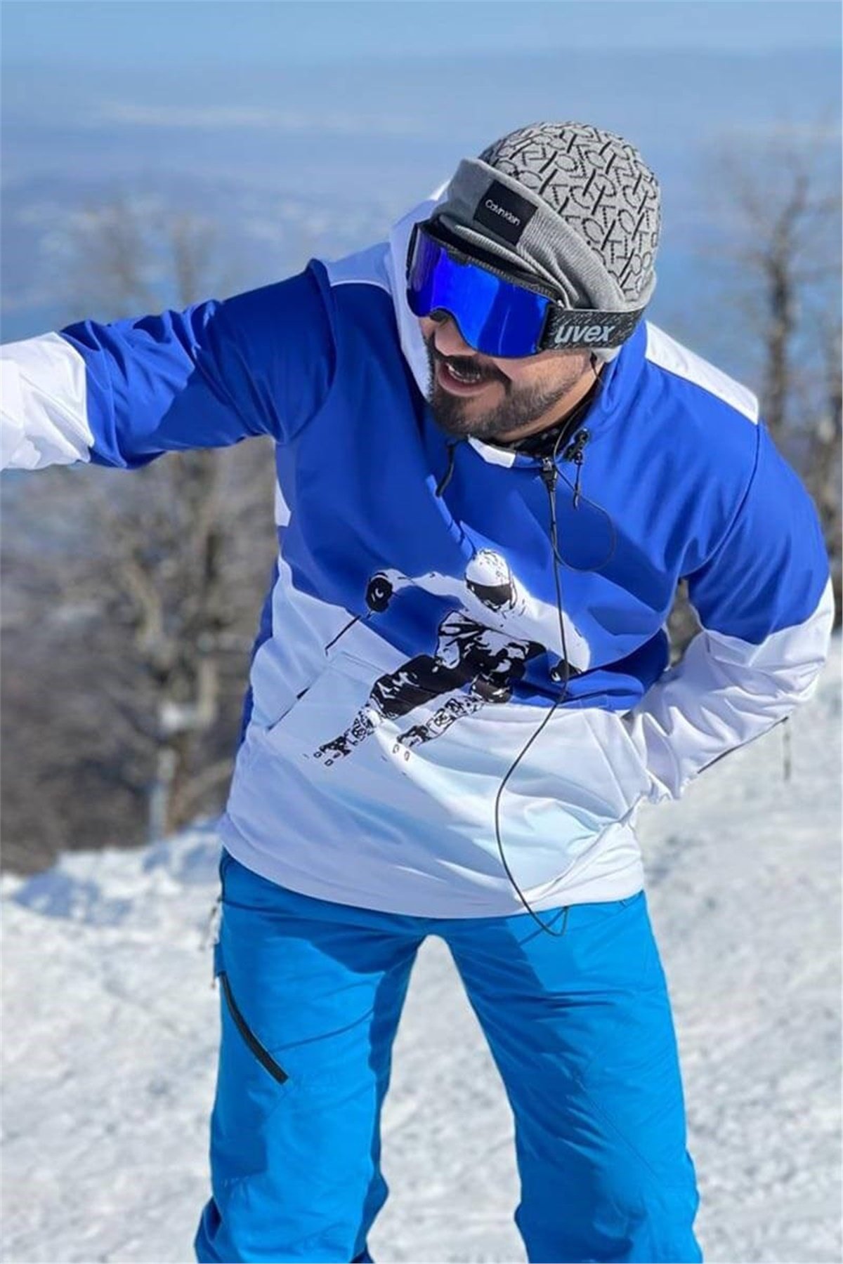 Snowsea SS7643 Uçuş Sanatı Kayak Montu, Mavi