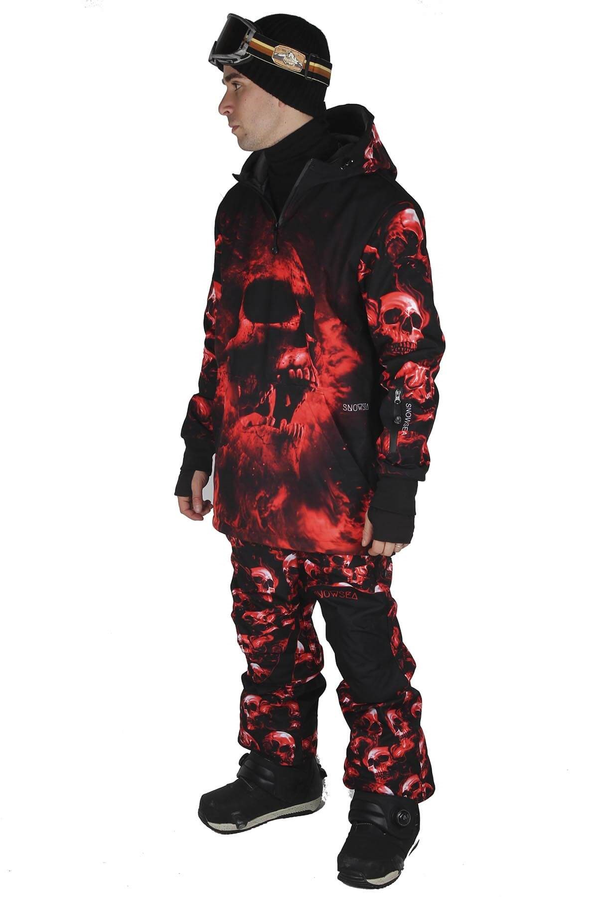 Snowsea SS7941 Skull Erkek Snowboard Mont ve Pantolon Takımı