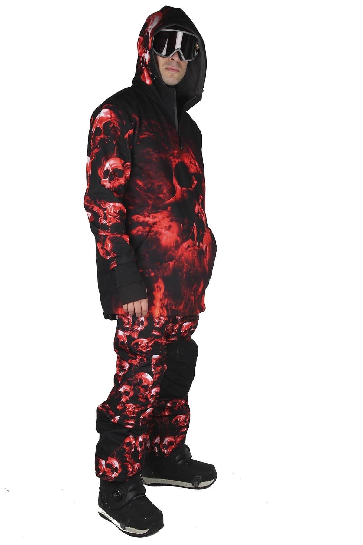 Snowsea SS7941 Skull Erkek Snowboard Mont ve Pantolon Takımı