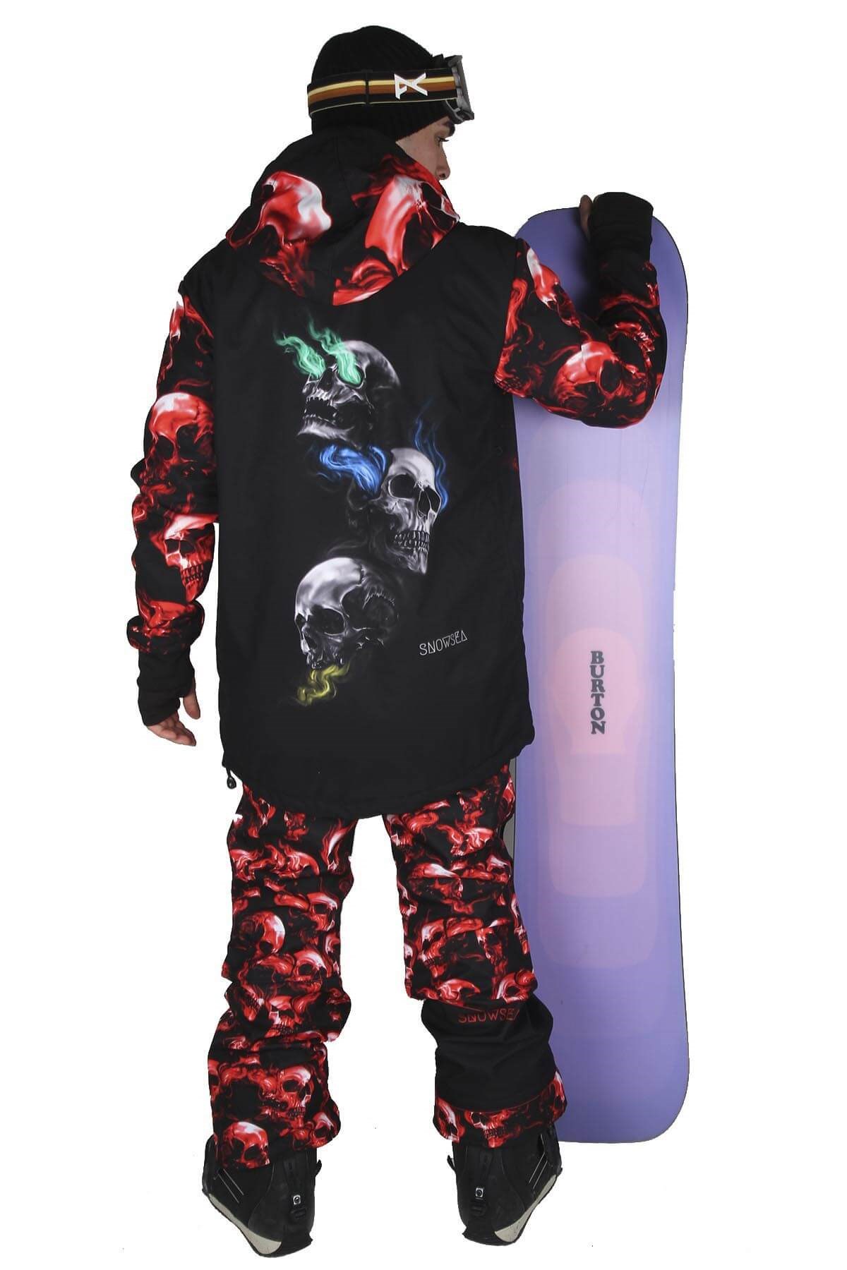 Snowsea SS7941 Skull Erkek Snowboard Mont ve Pantolon Takımı