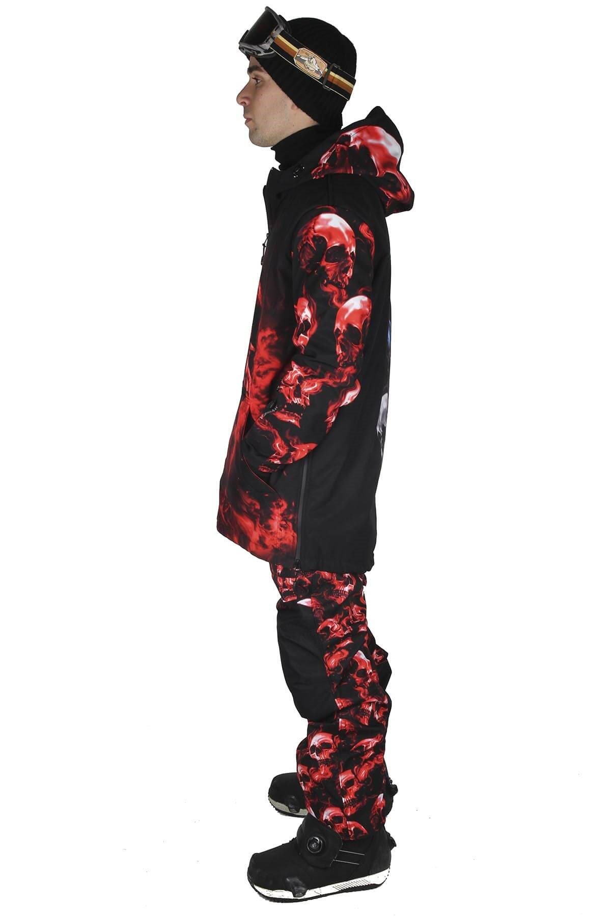 Snowsea SS7941 Skull Erkek Snowboard Mont ve Pantolon Takımı
