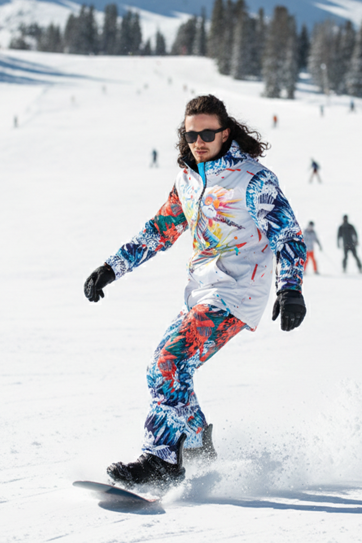 Snowsea SS8100 Street Art Kayak & Snowboard Mont Pantolon Takım, Erkek Kar Montu