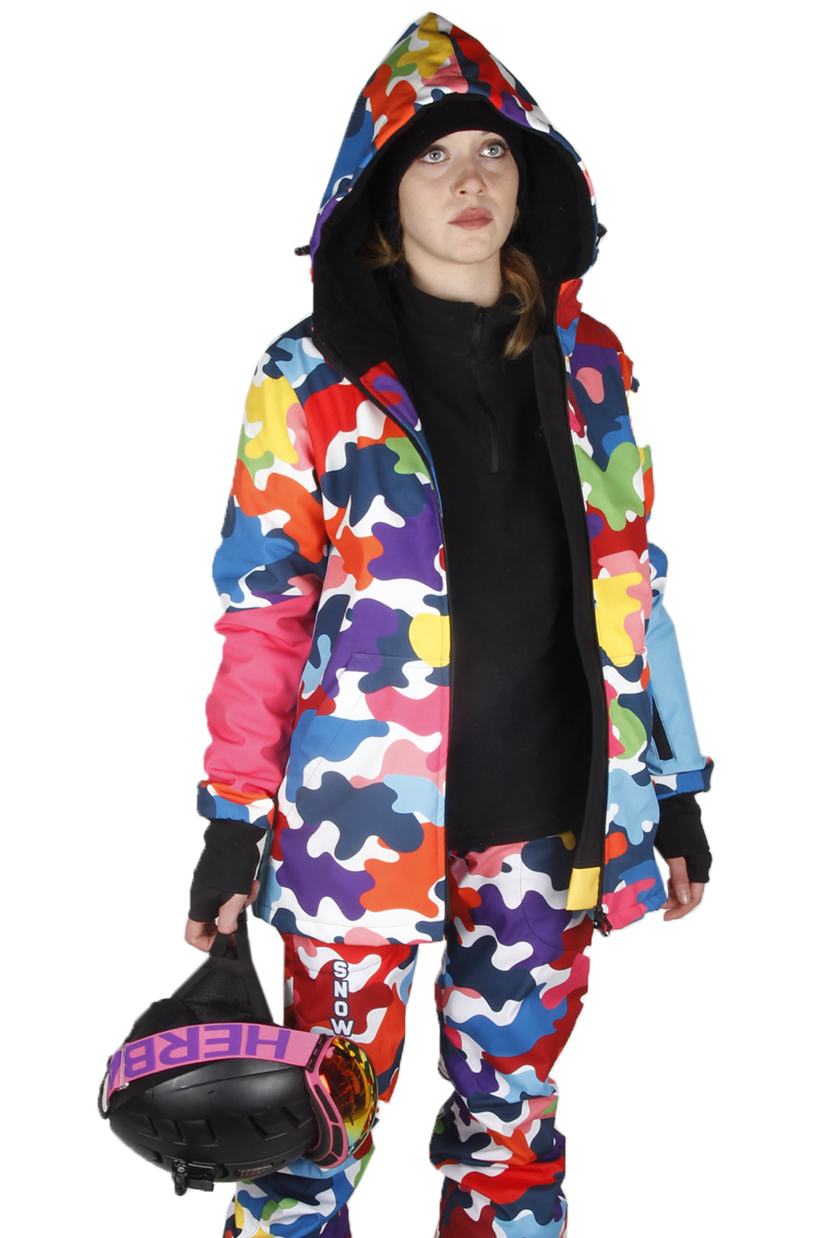 Snowsea SS9026-1 Camouflage Kadın Kayak Montu, Kar Montu