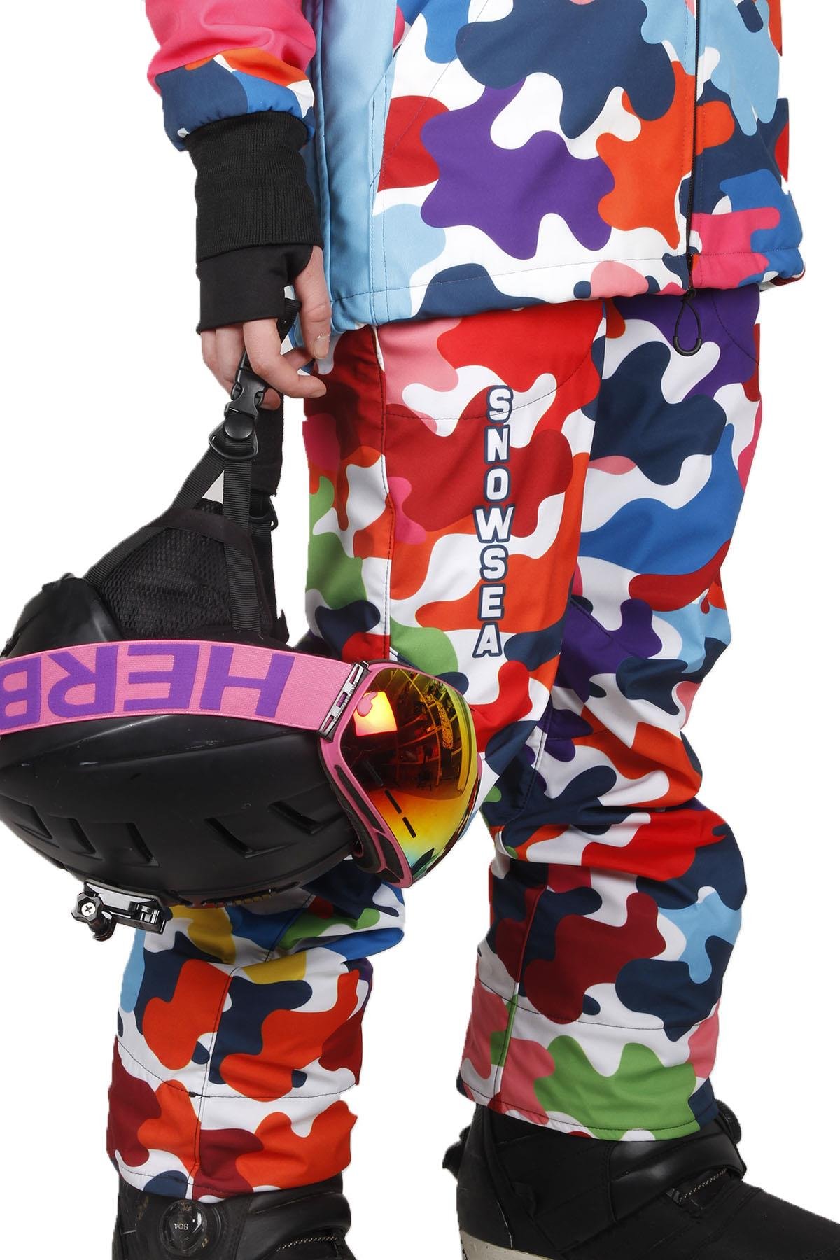 Snowsea SS9026-2 Camouflage Kadın Kayak Pantolonu, Kar Pantolonu