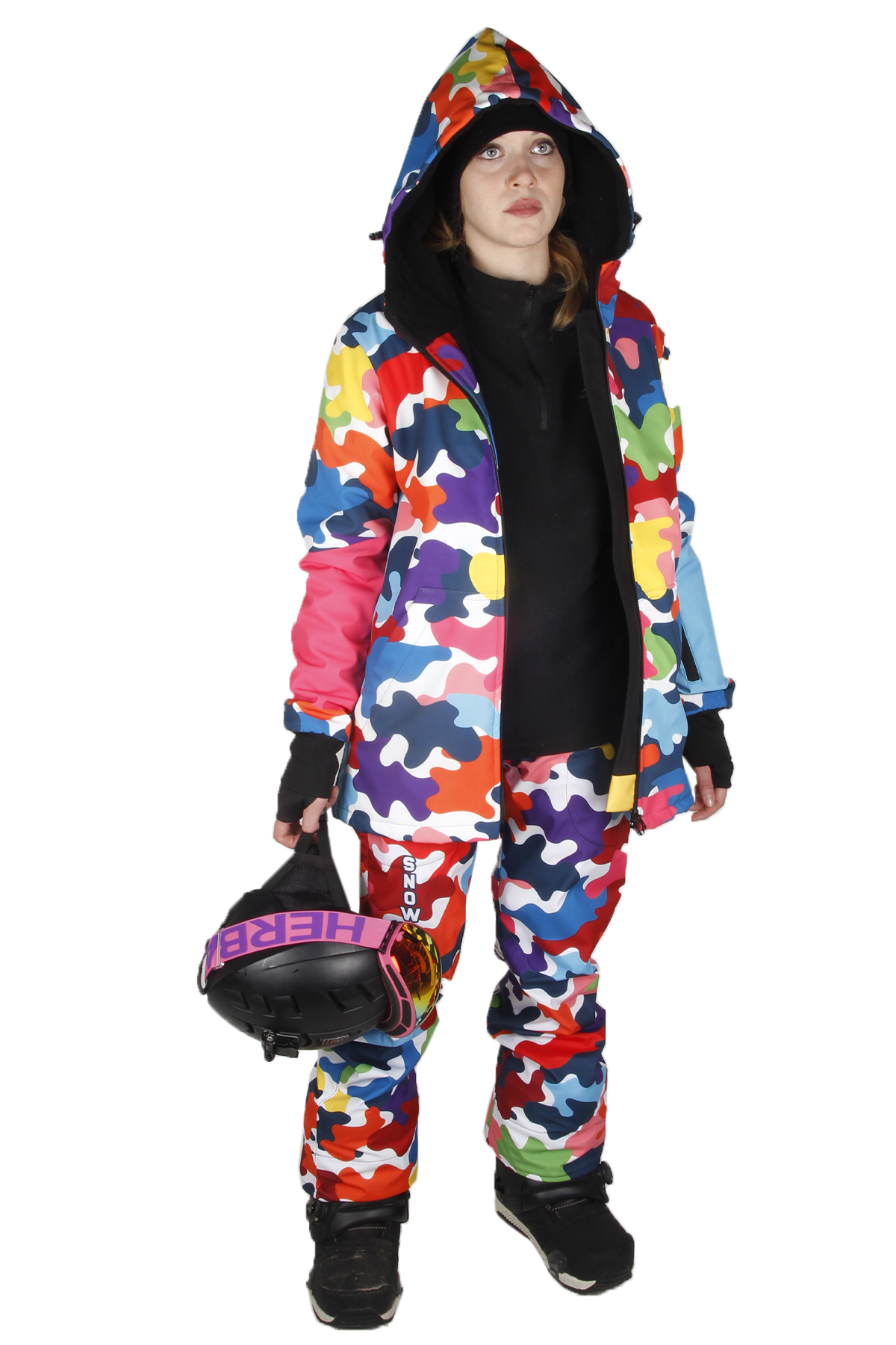 Snowsea SS9026-2 Camouflage Kadın Kayak Pantolonu, Kar Pantolonu