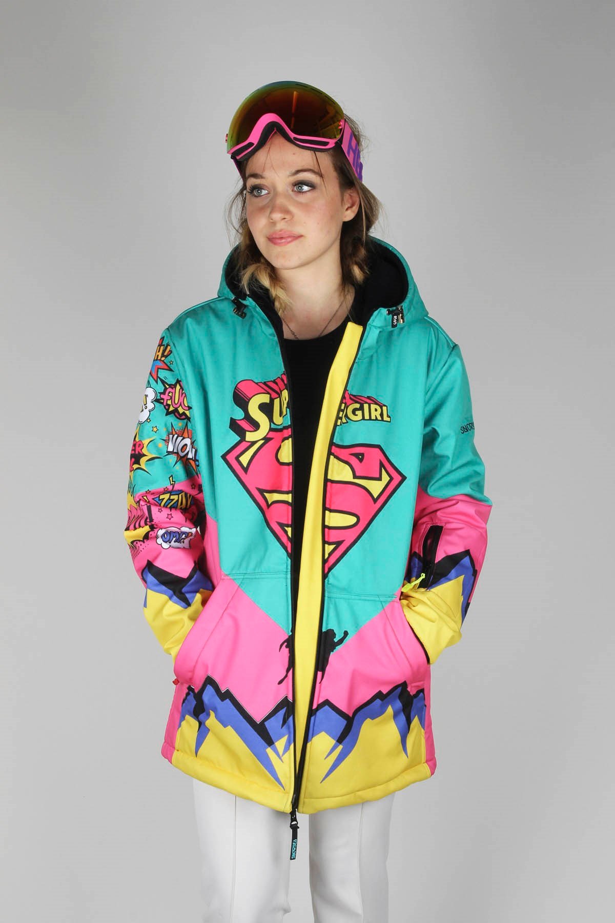 Snowsea Supergirl Fermuar SS7786 Kadın Kayak Montu, 1. Kalite Kadın Snowboard Montu