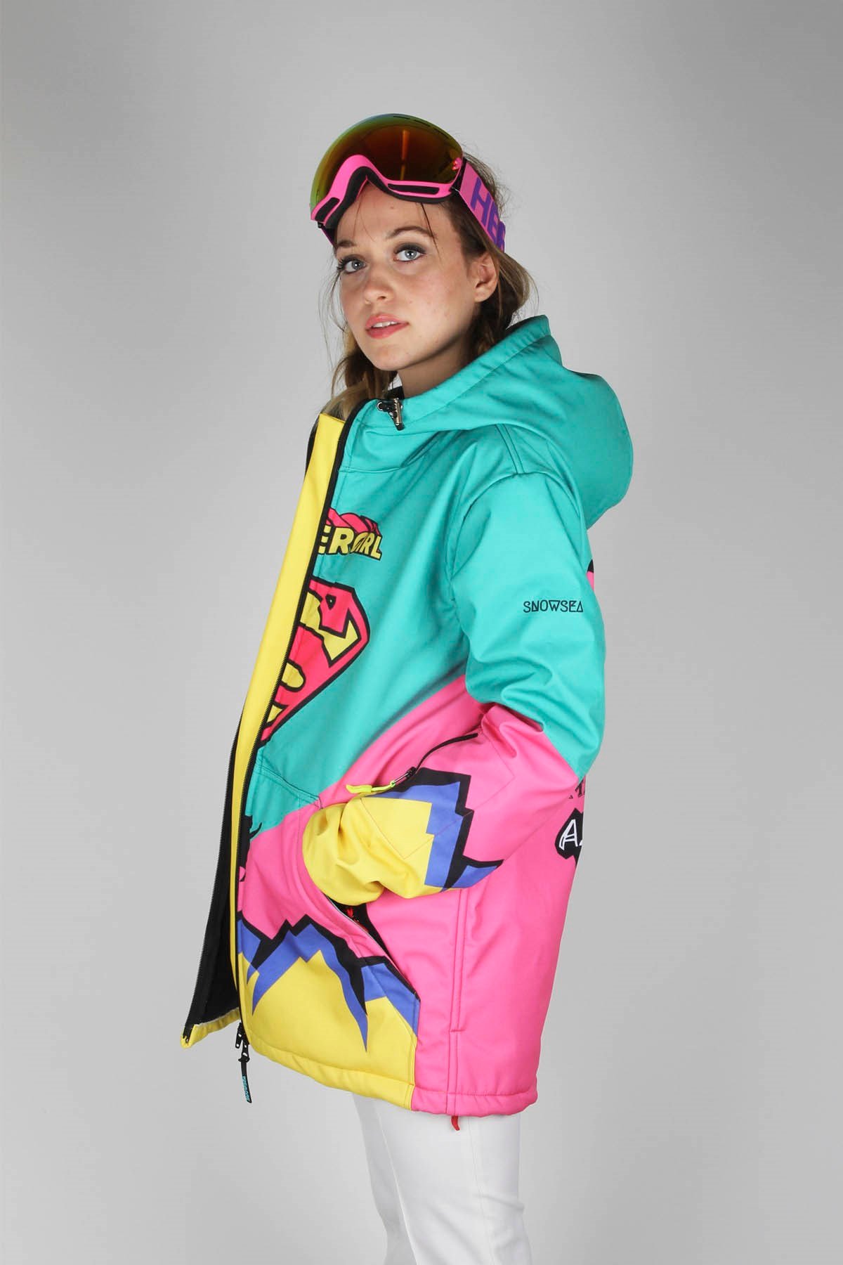 Snowsea Supergirl Fermuar SS7786 Kadın Kayak Montu, 1. Kalite Kadın Snowboard Montu