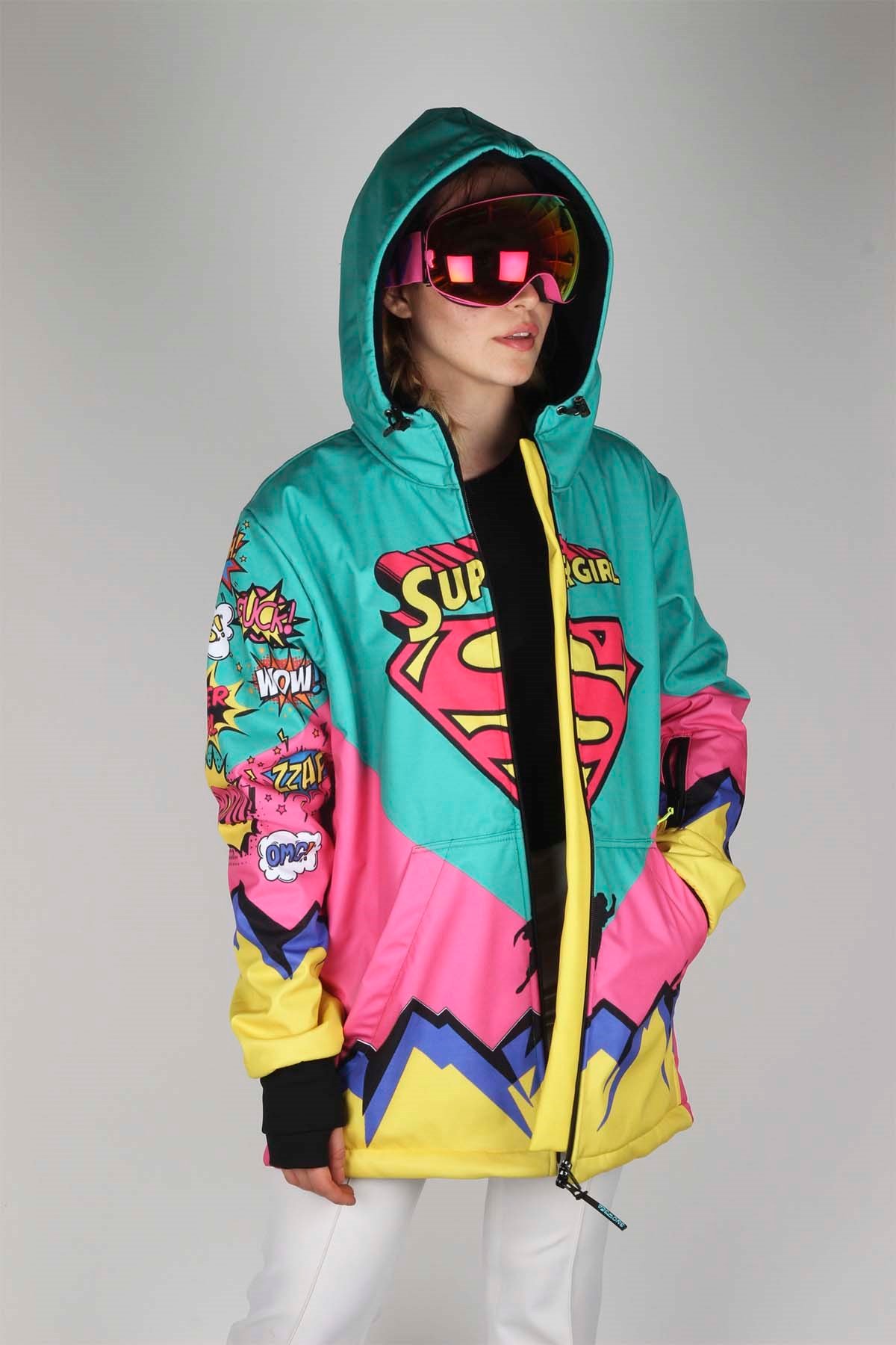 Snowsea Supergirl Fermuar SS7786 Kadın Kayak Montu, 1. Kalite Kadın Snowboard Montu