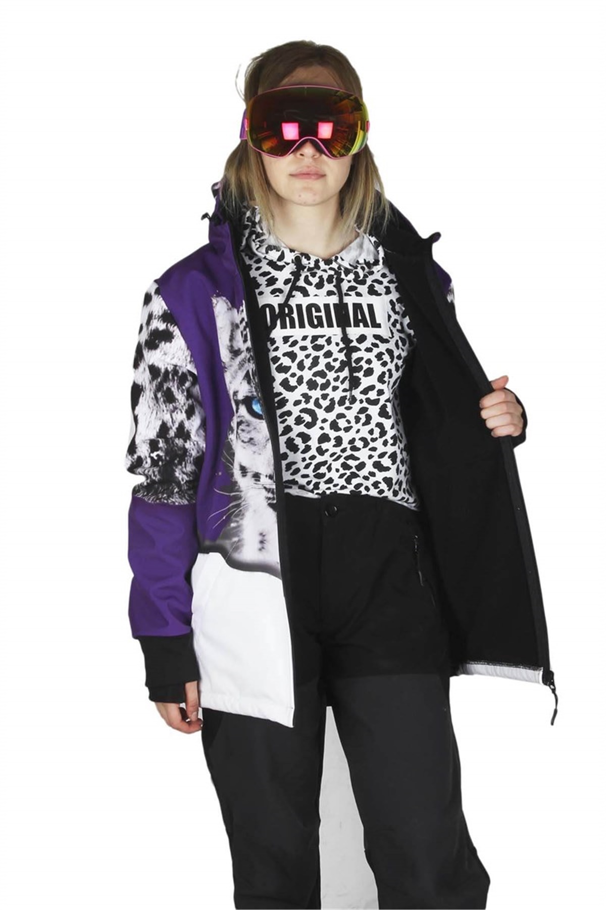 Snowsea White Tiger Fermuarlı Snowboard ve Kayak Montu