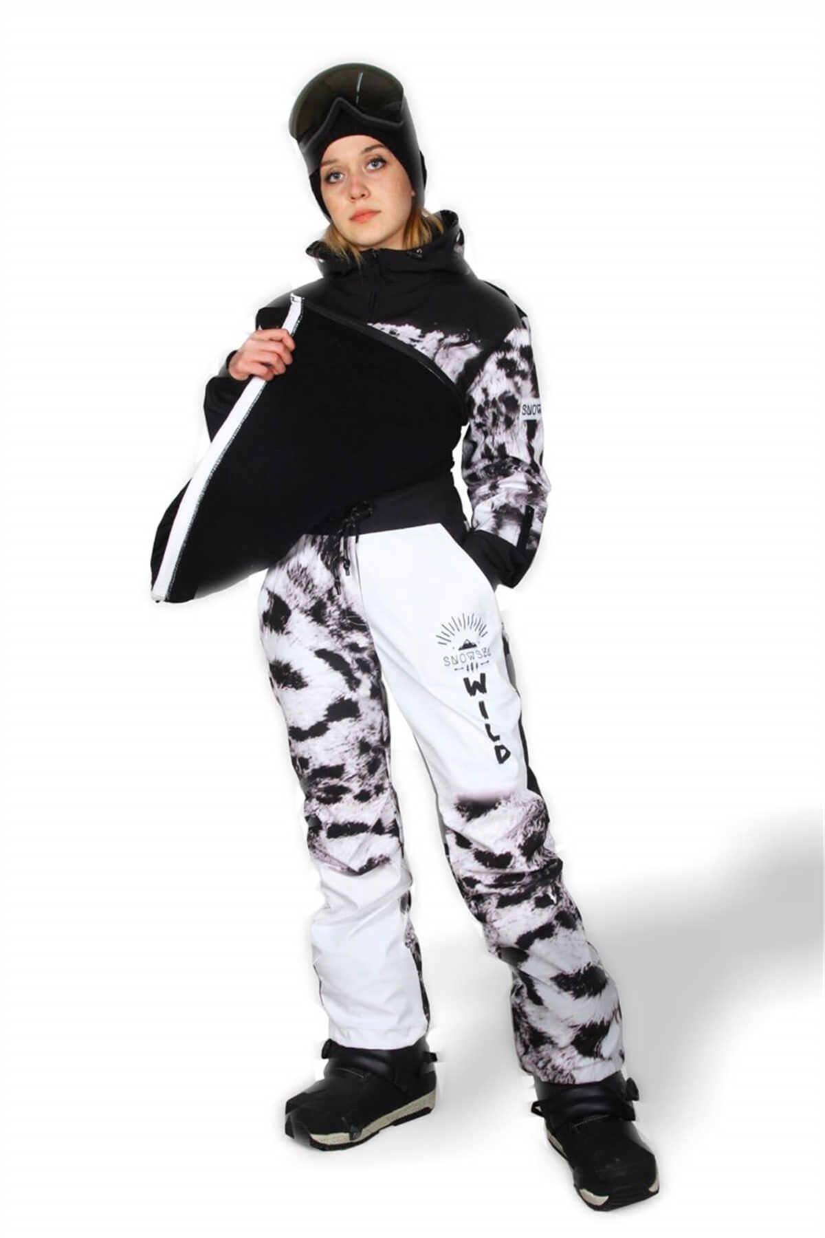 Snowsea Wild Serisi White Tiger Kayak ve SNowboard Mont ve Pantolon Takım